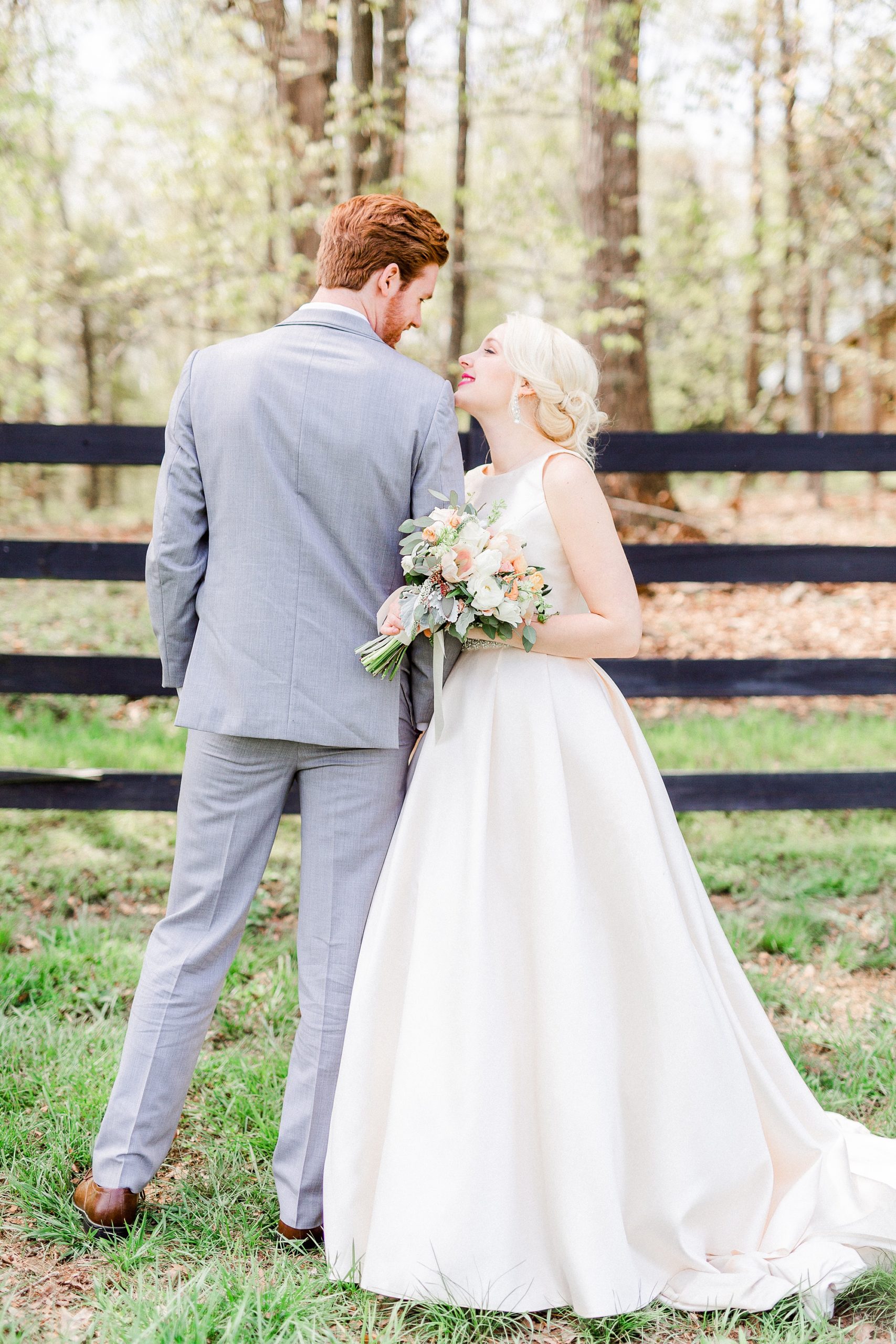 spring wedding portraits of newlyweds at Carolina Country Weddings
