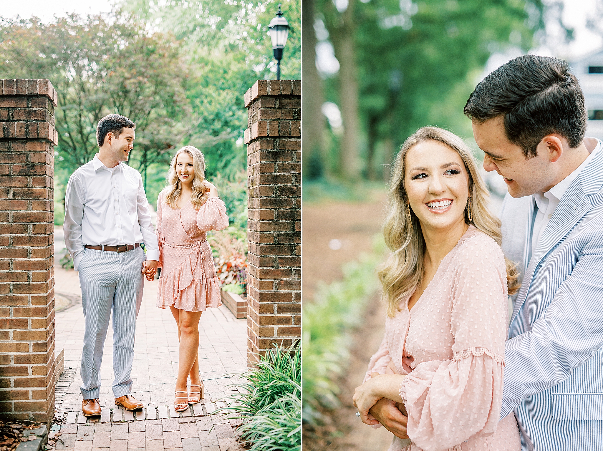 uptown Charlotte engagement photos in Fourth Ward Park