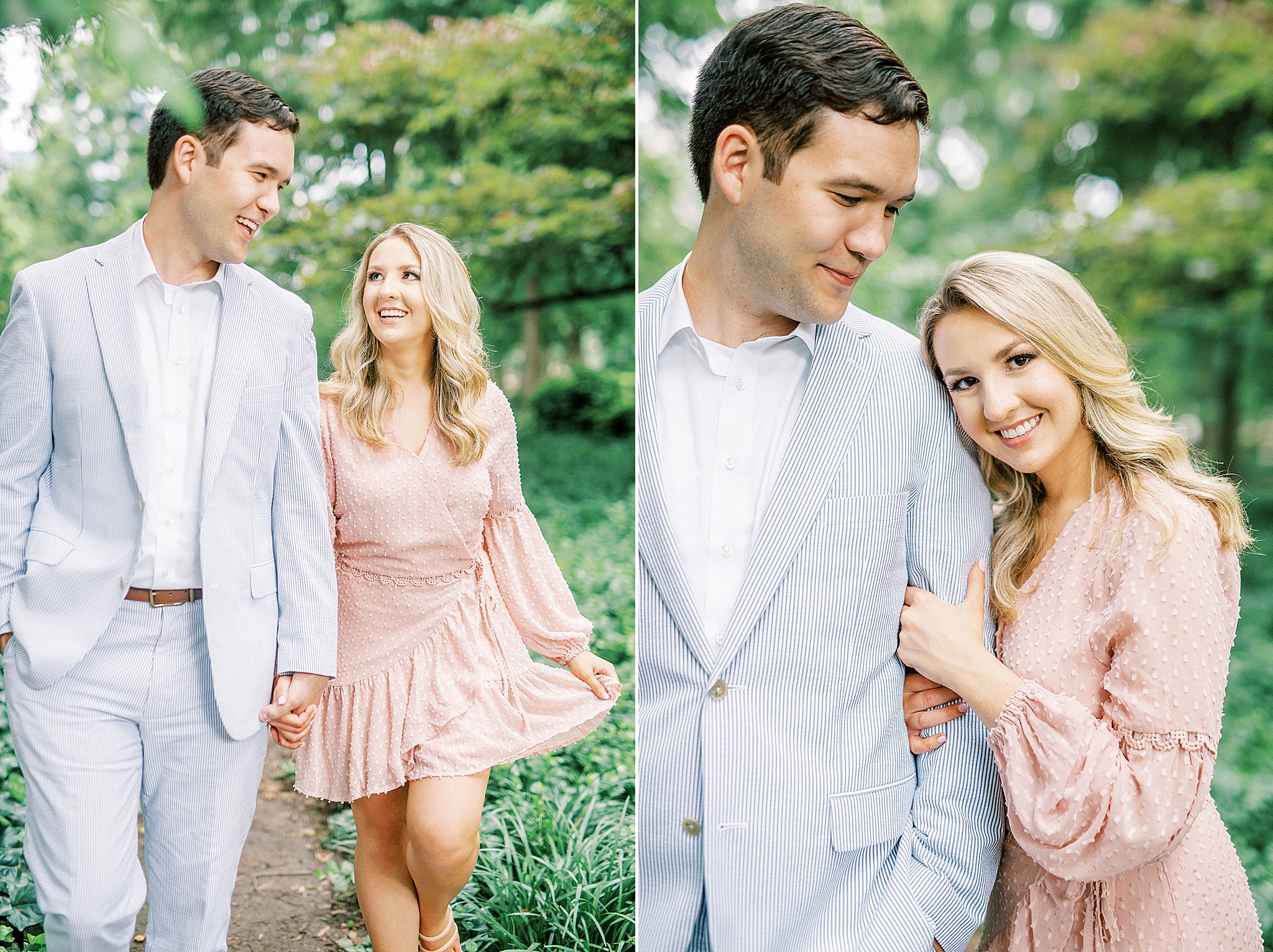 uptown Charlotte engagement session in the spring