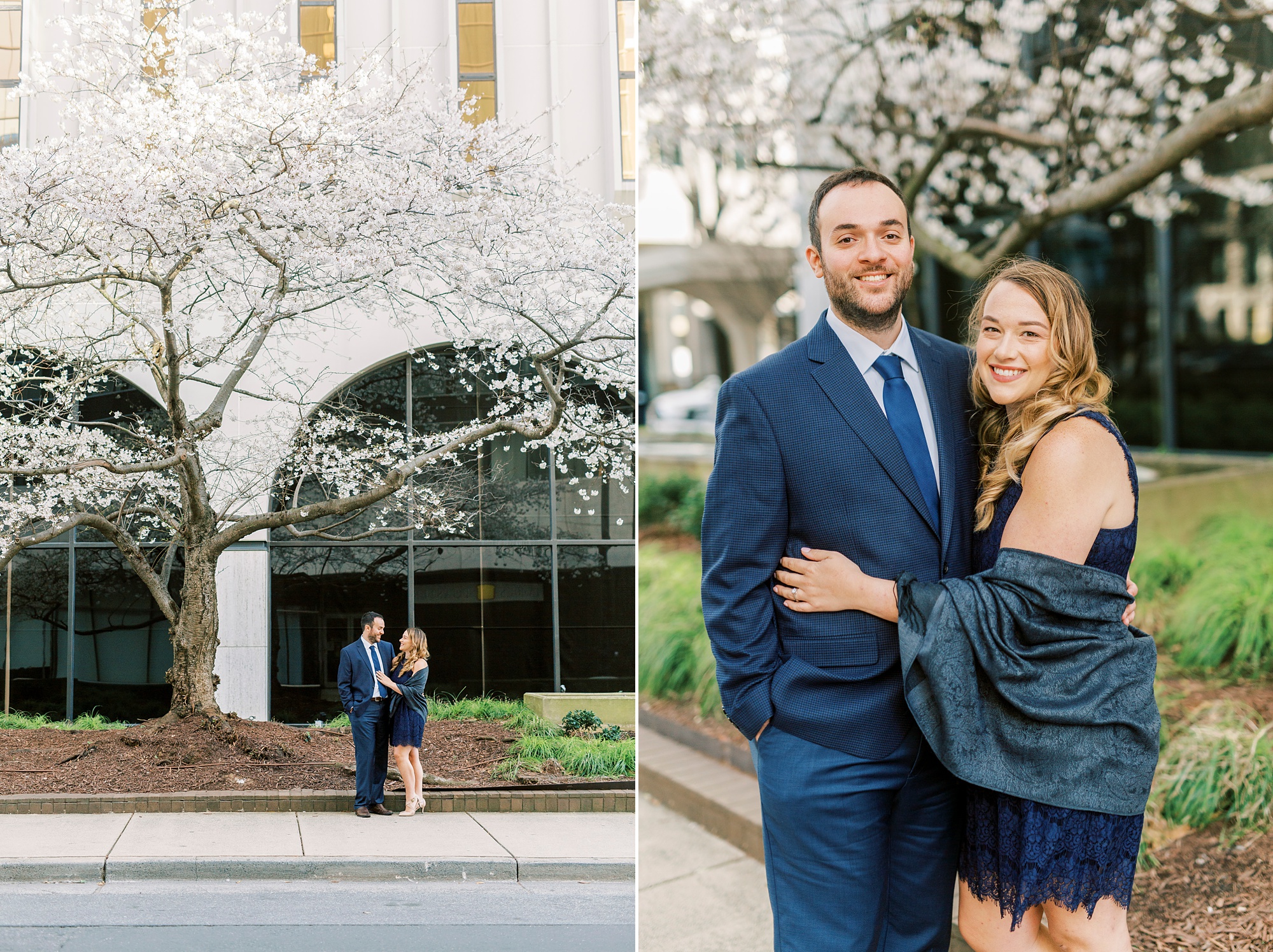 springtime engagement session in Uptown Charlotte
