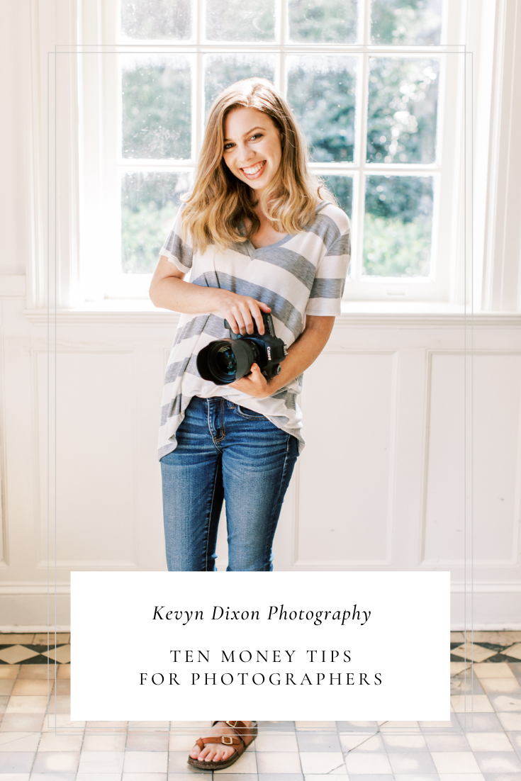 Top 5 money tips for photographers to eliminate stress around finances shared by North Carolina wedding photographer Kevyn Dixon Photography