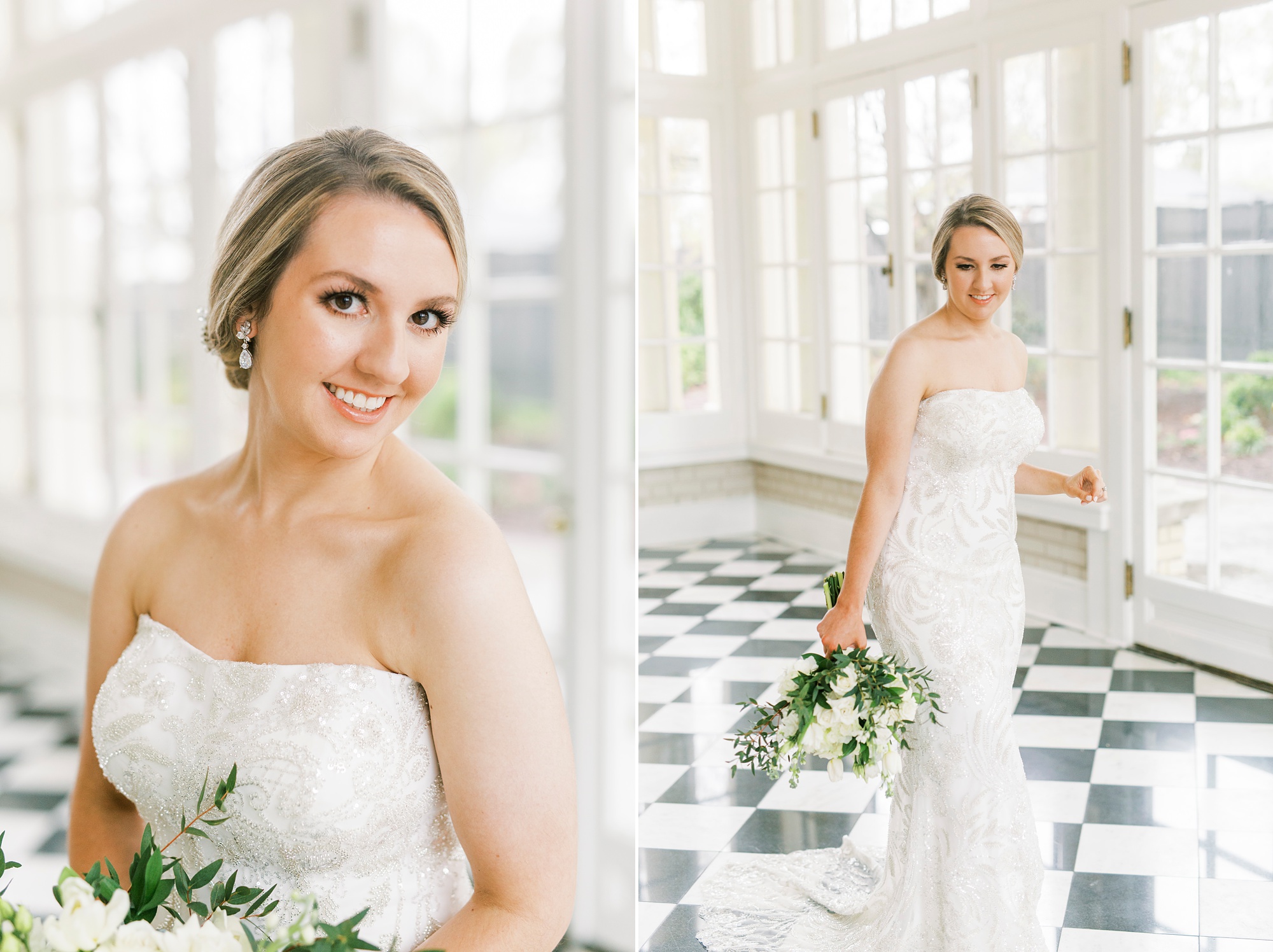 bride laughs smiling during bridal portraits in Separk Mansion