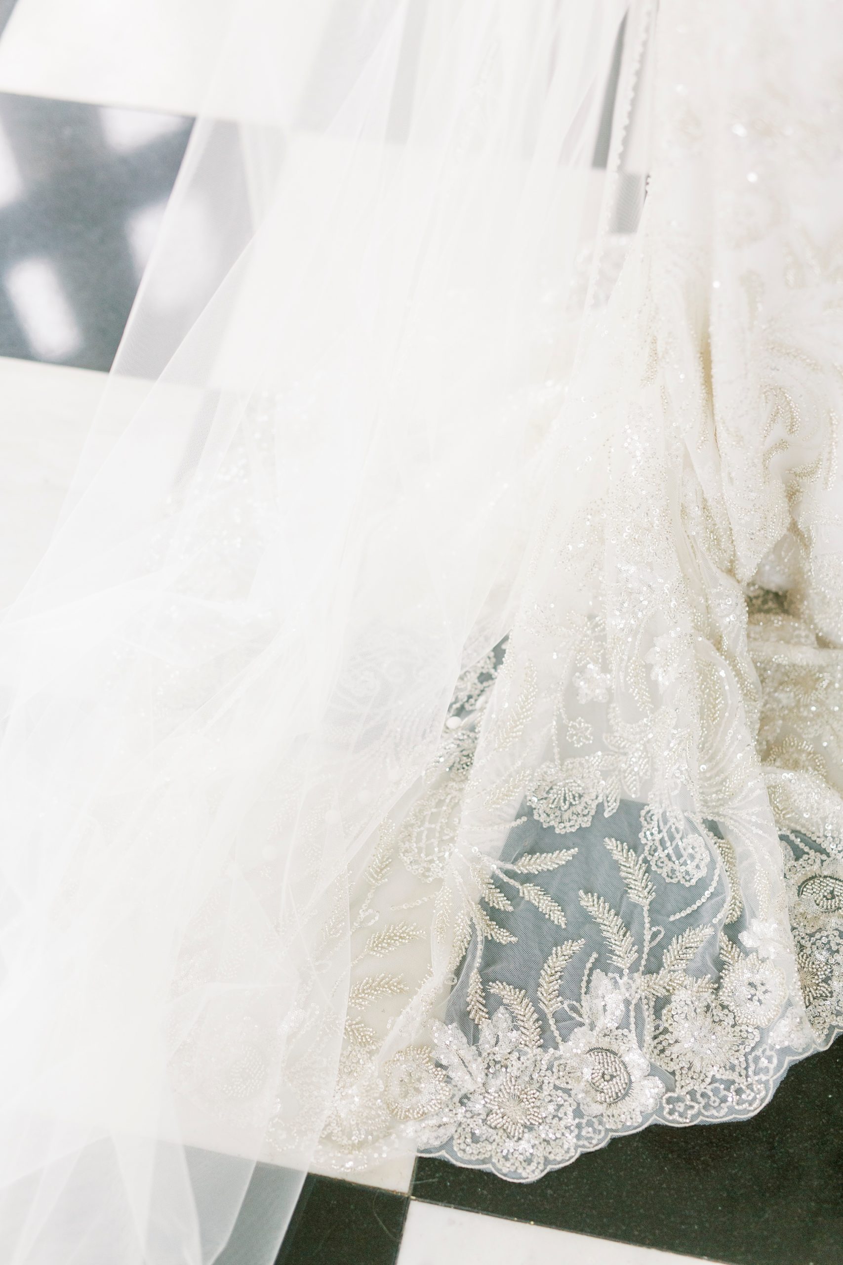 lace on wedding gown