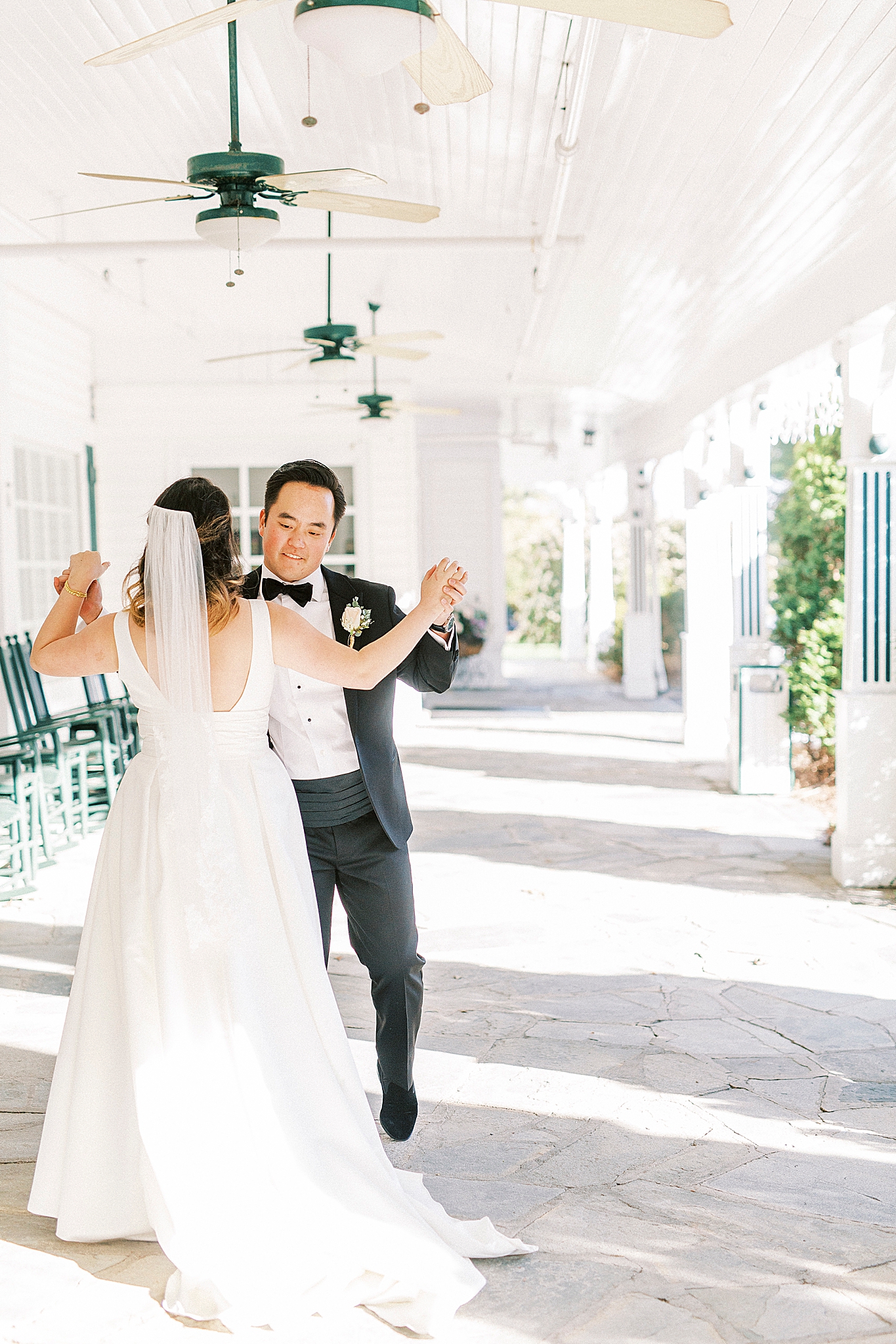 bride and groom dance together at Green Park Inn