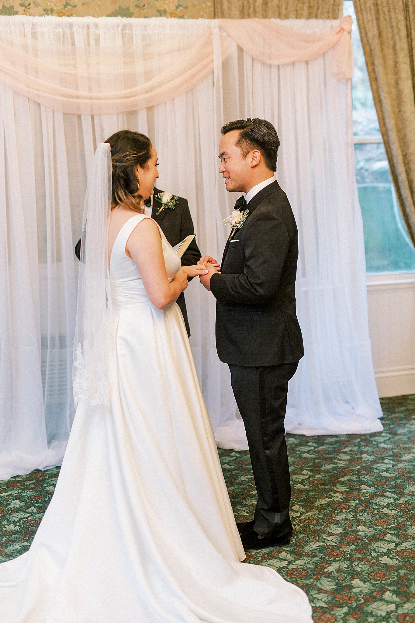newlyweds exchange vows during Green Park Inn wedding ceremony