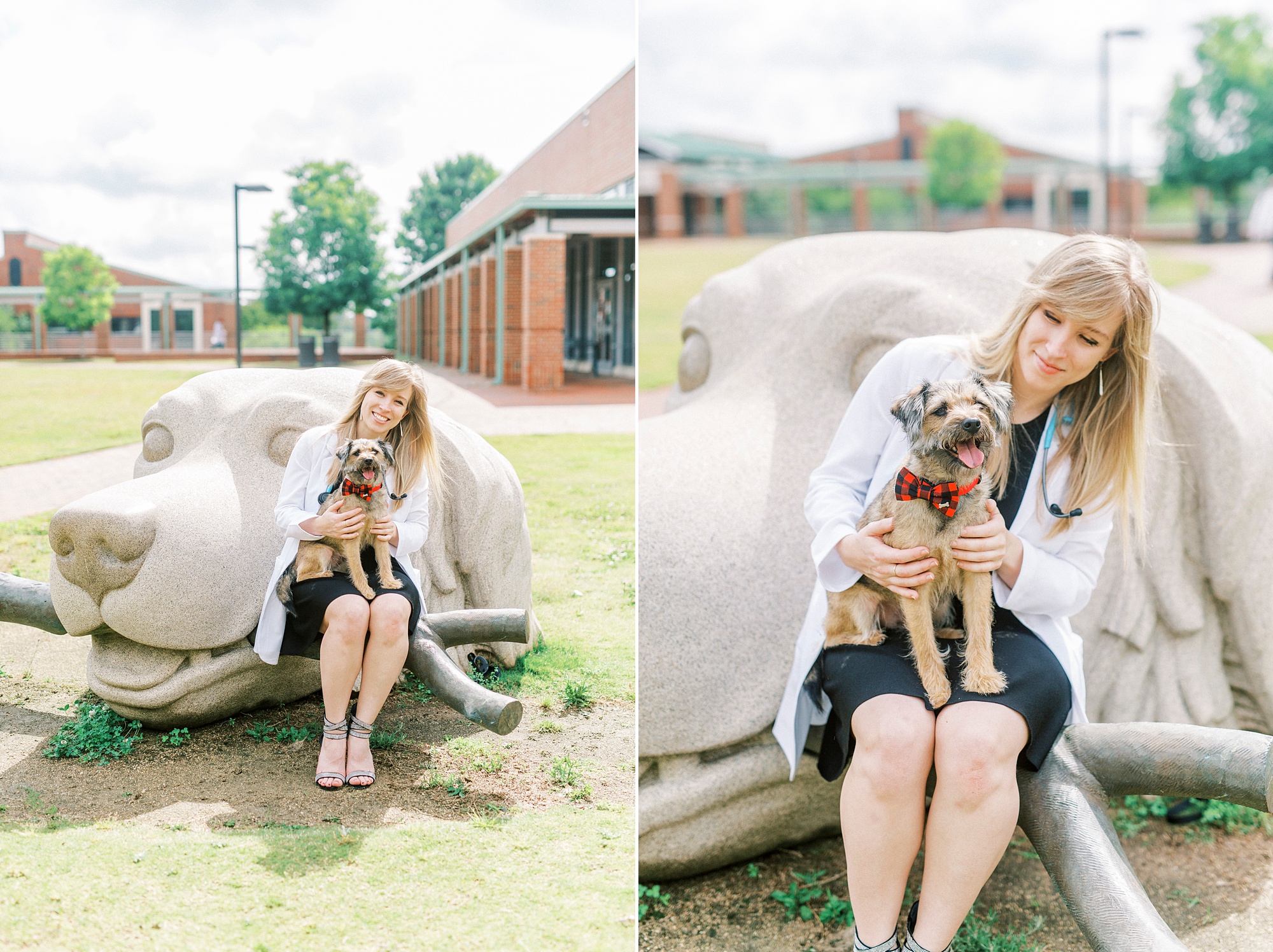 NC State Vet School Senior Portraits with graduate and her dog