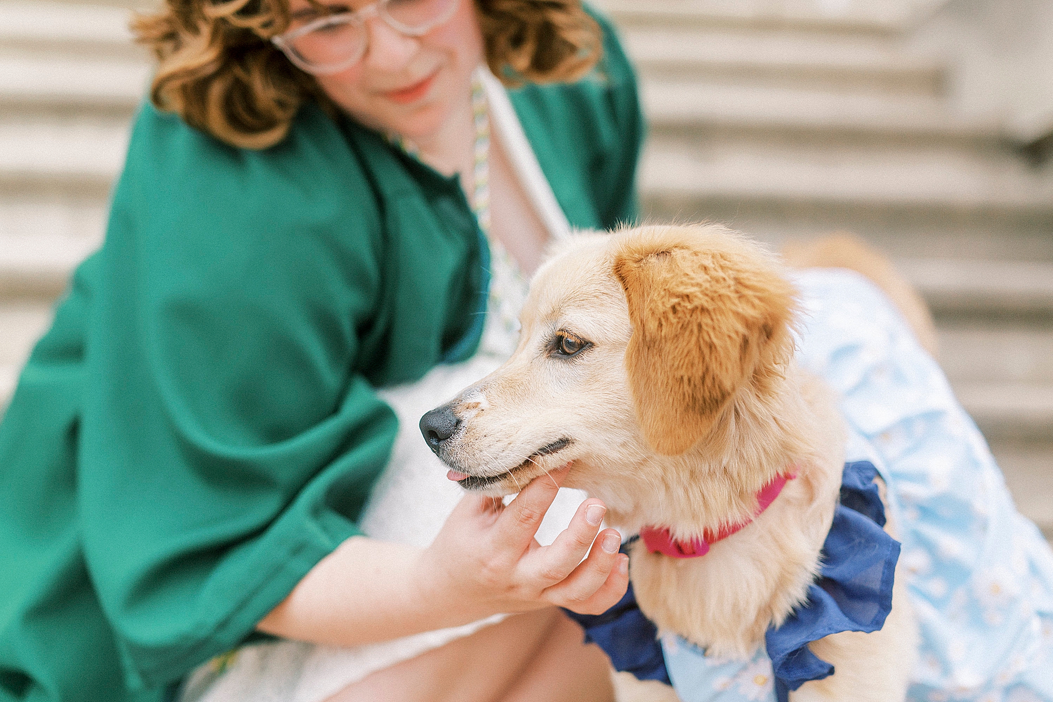 UNCC senior pictures with graduate and dog