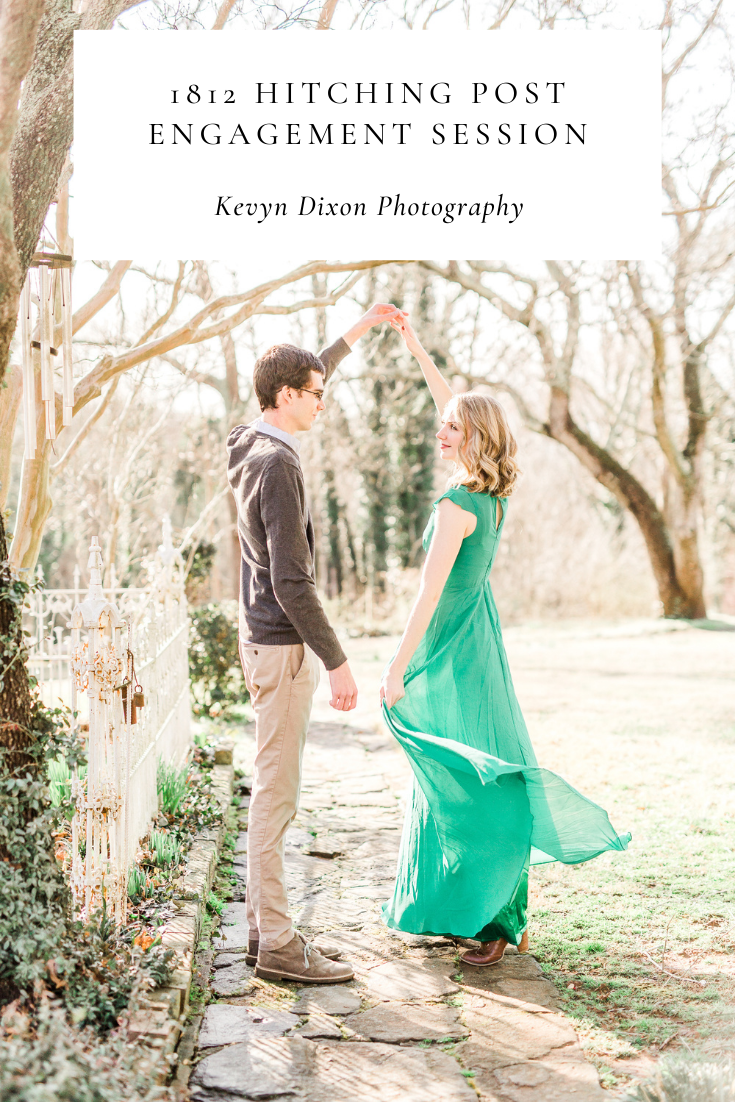 1812 Hitching Post engagement portraits in the winter