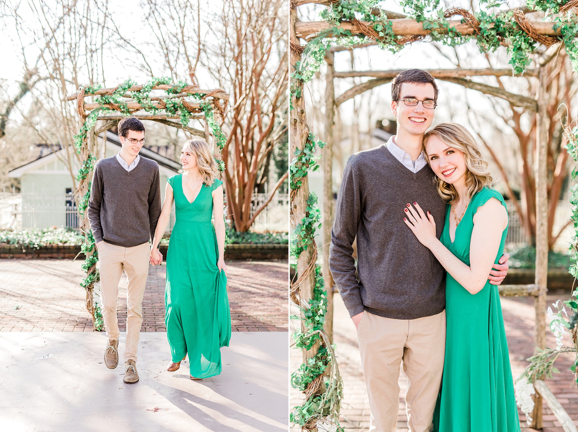 1812 Hitching Post engagement session in the winter