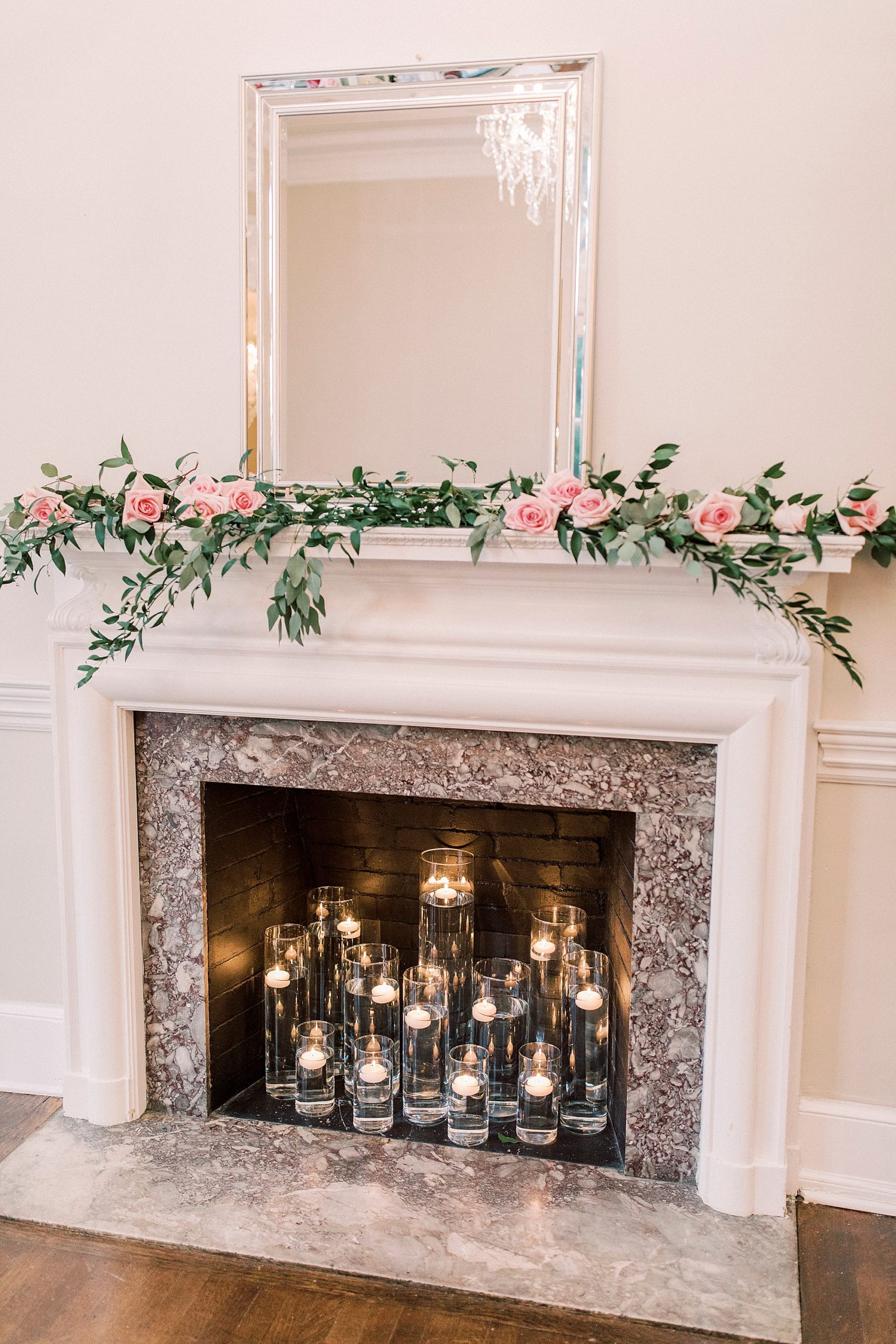 fireplace with candles at Separk Mansion