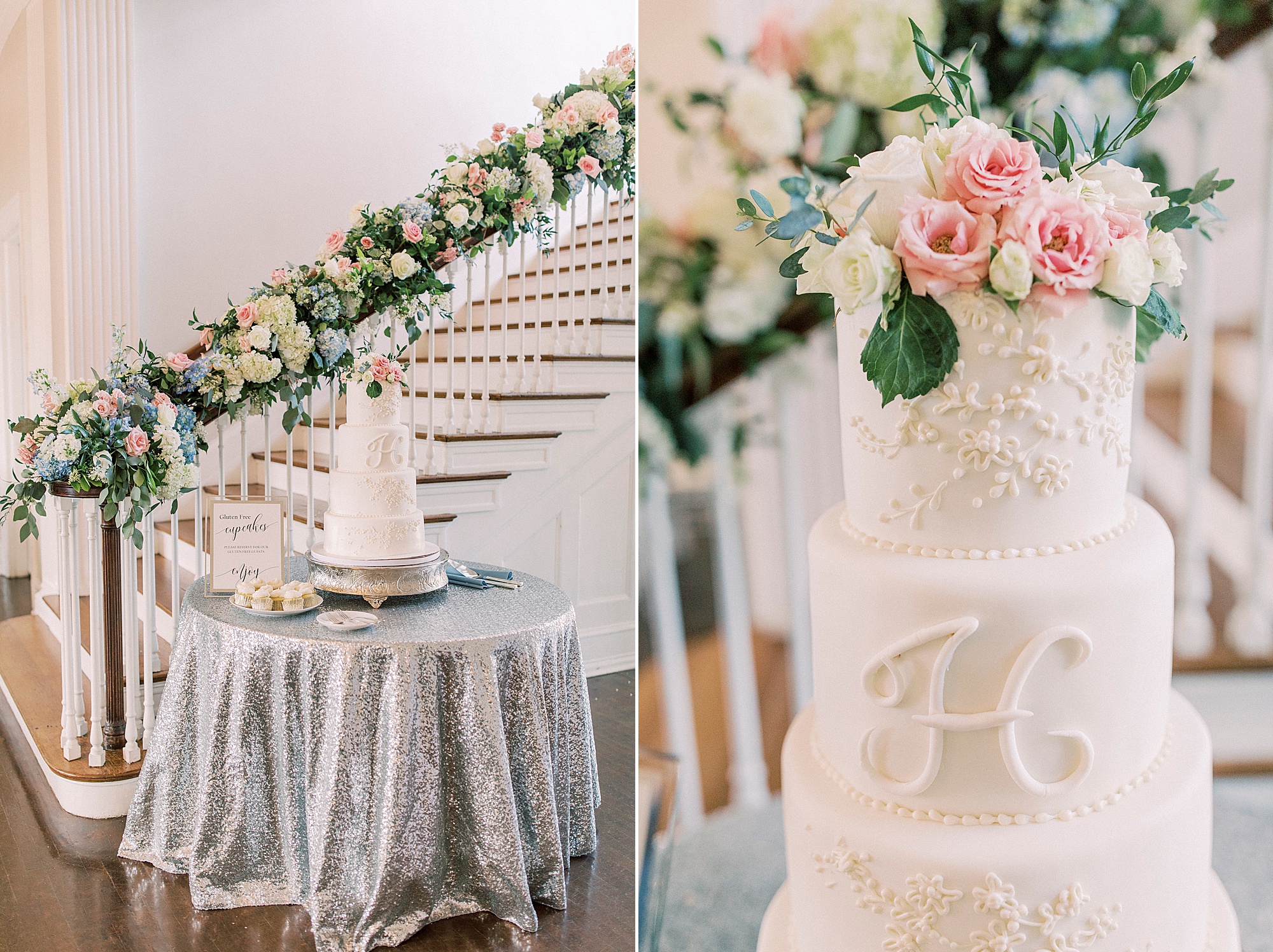 cake display for NC wedding reception