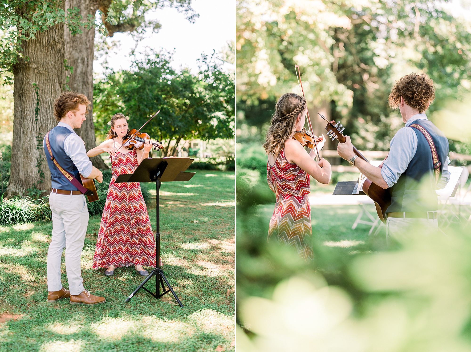 musicians play during 1812 Hitching Post wedding ceremony