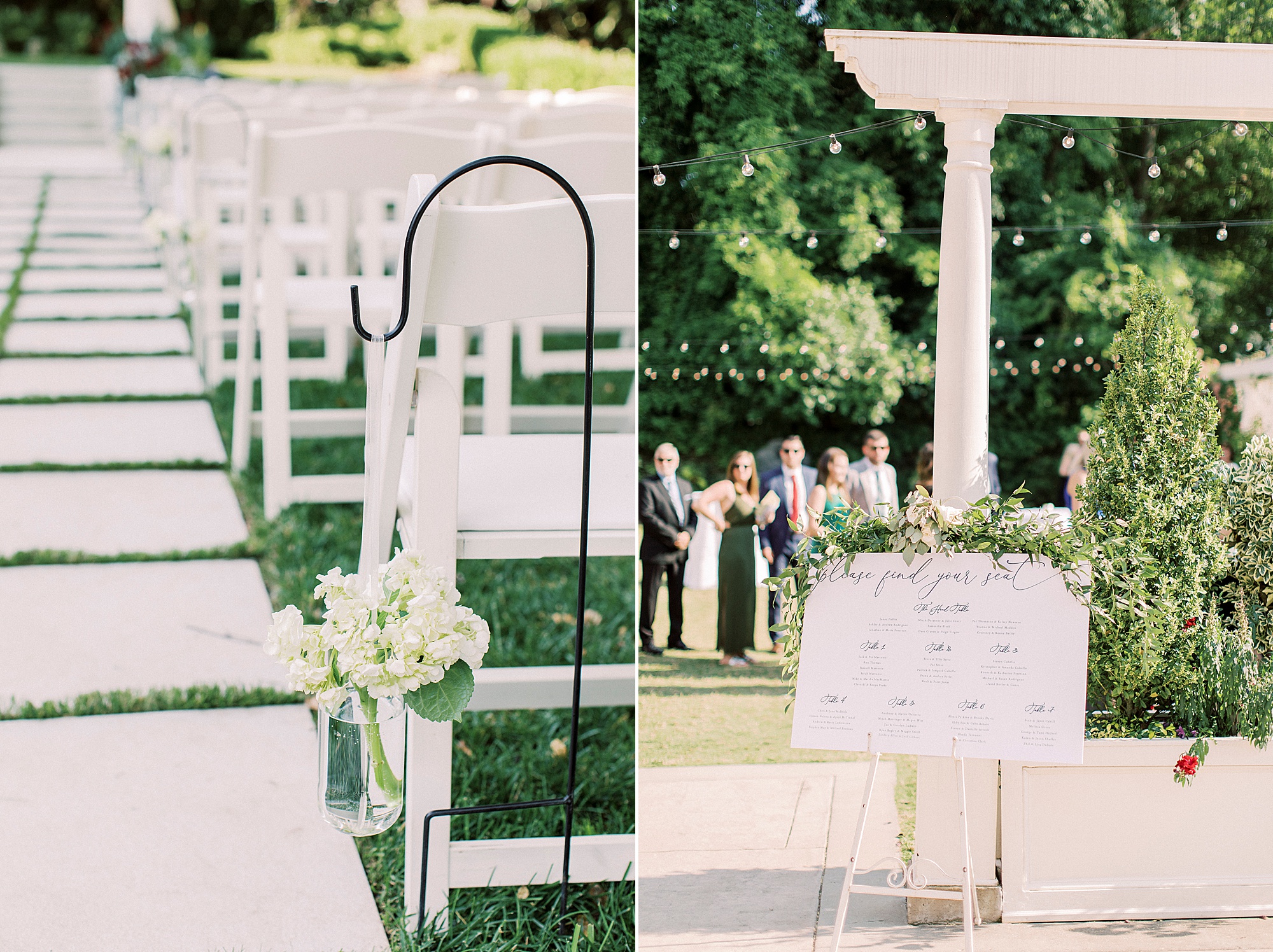 details for garden wedding ceremony at Separk Mansion