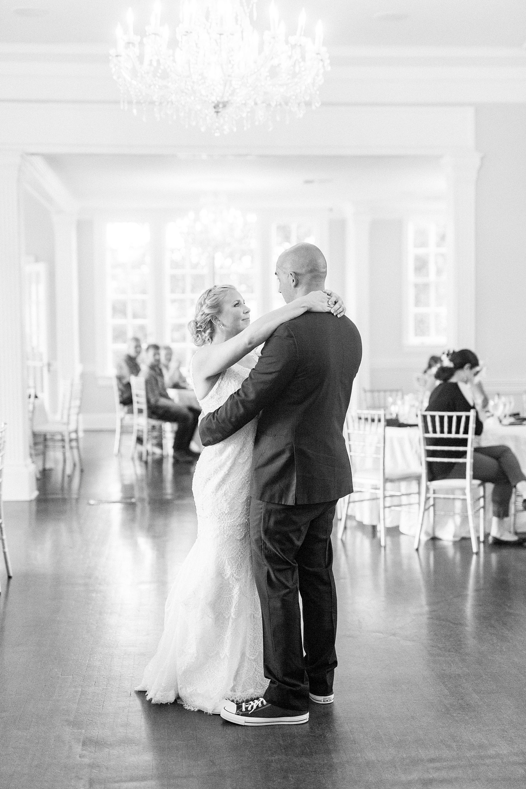 bride and groom have first dance in Charlotte NC