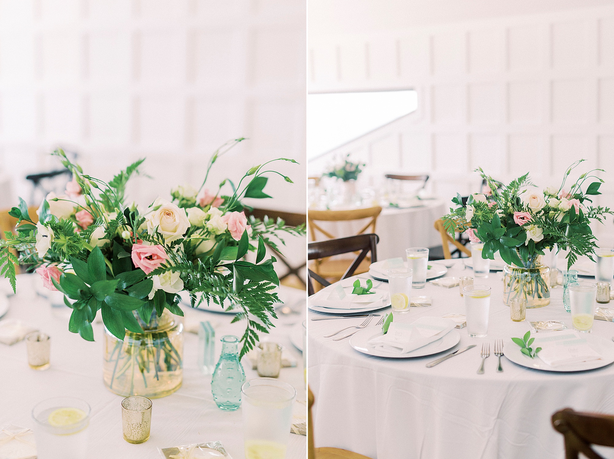 elegant Oceanic Restaurant wedding reception place settings