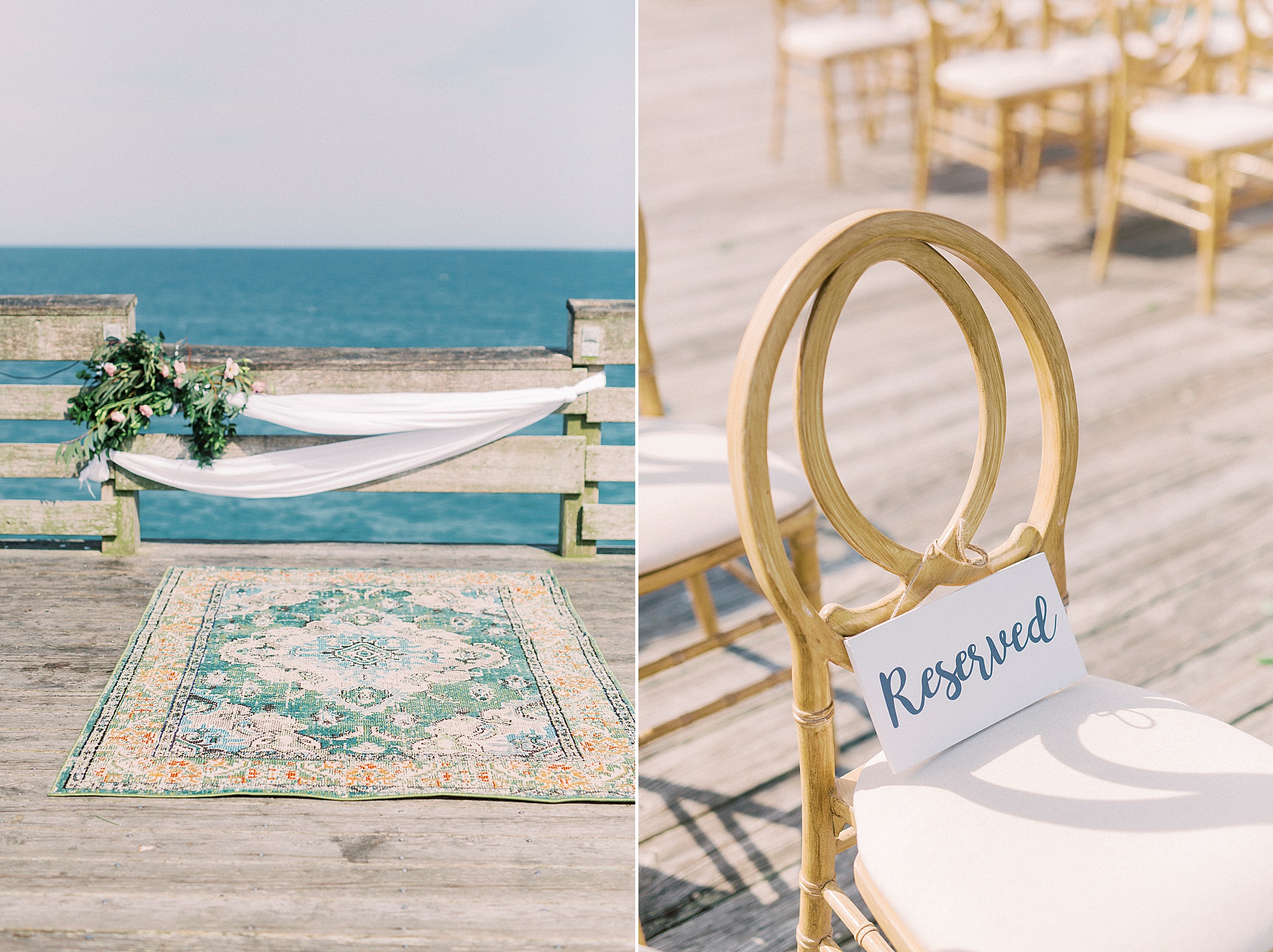 waterfront wedding ceremony at Oceanic Restaurant