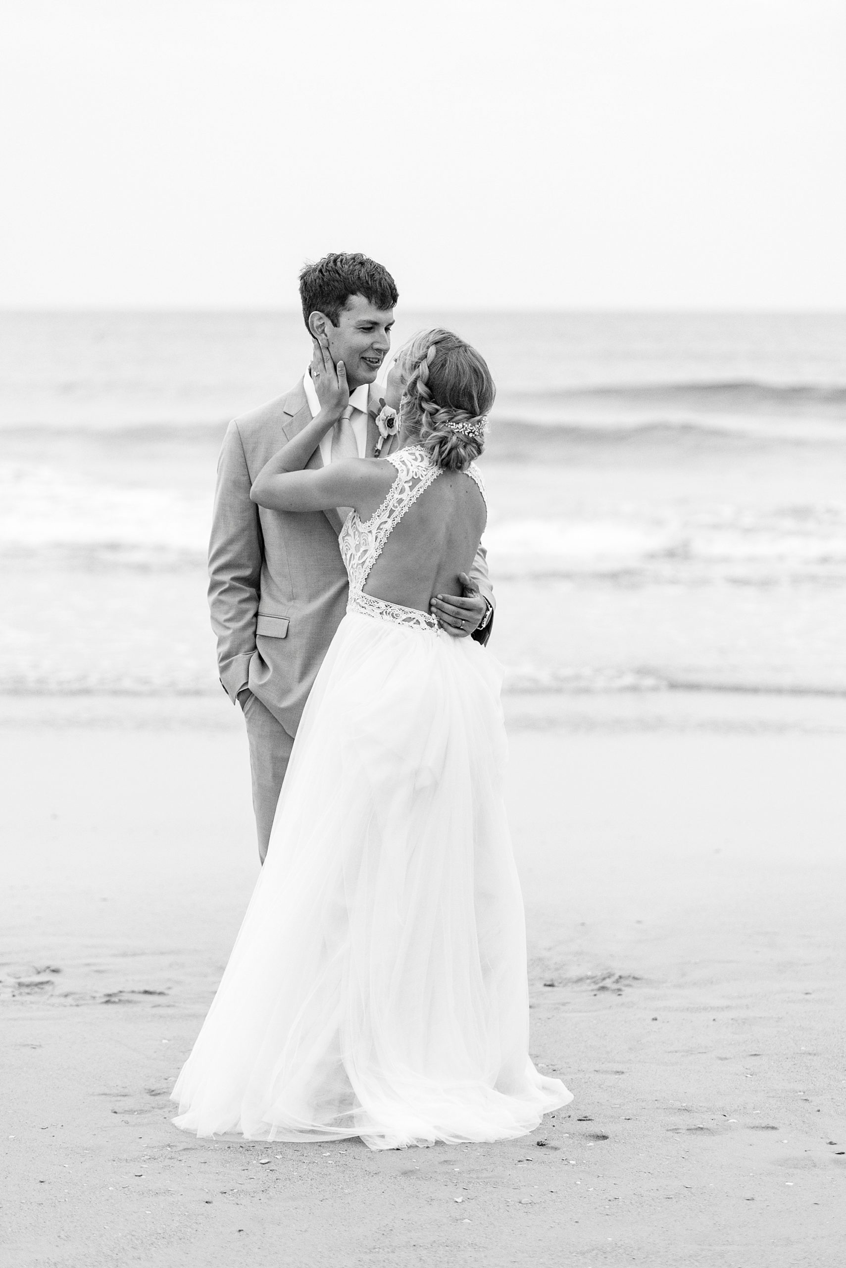 beach wedding portraits at Wrightsville Beach