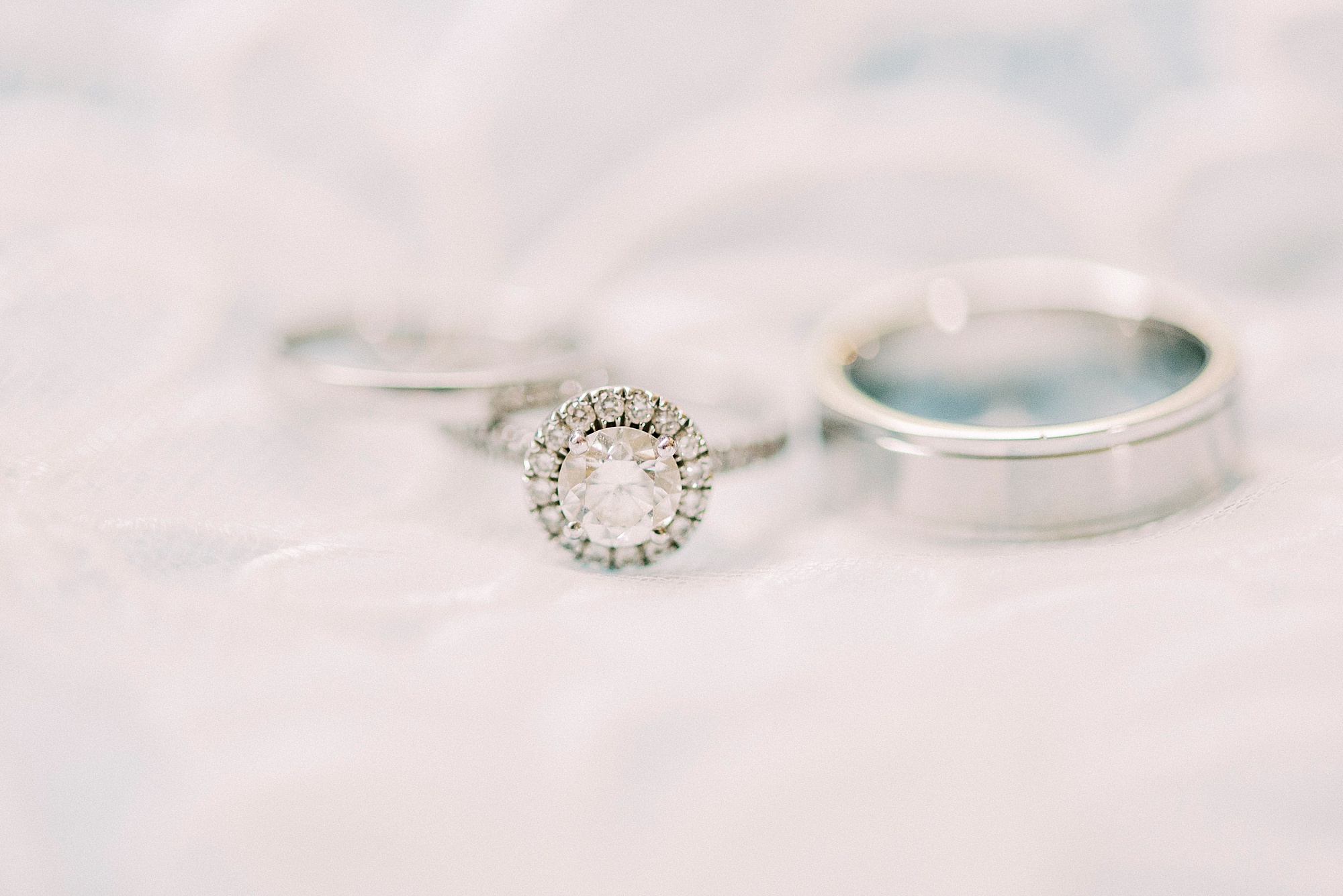 bride's wedding rings before Winston Salem wedding