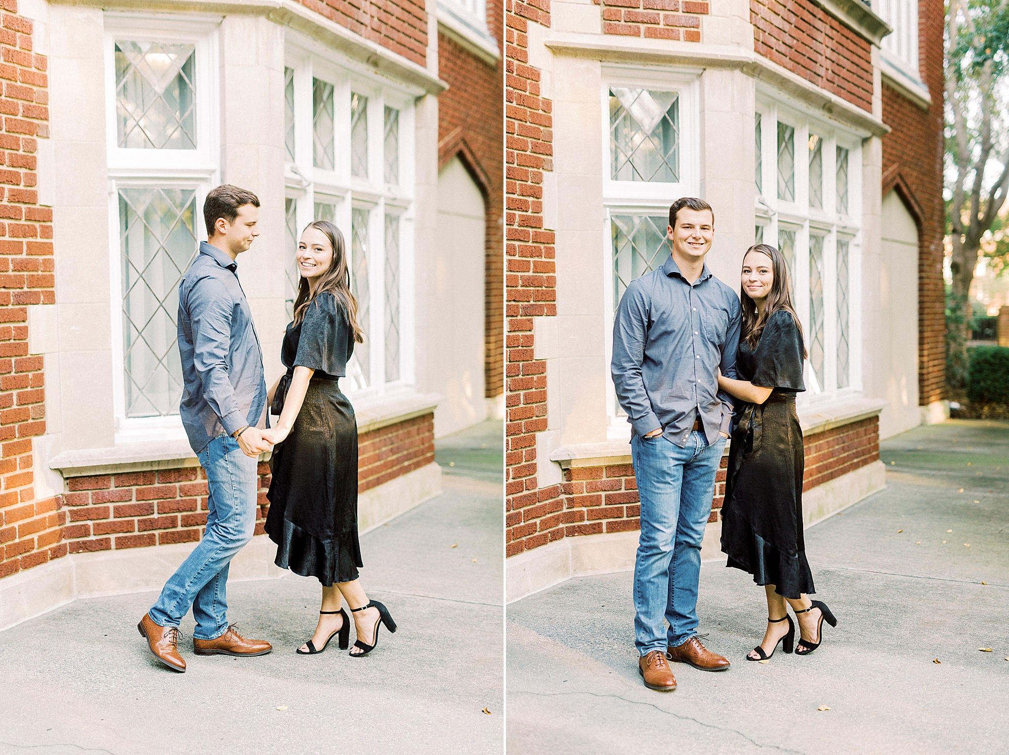 casual Downtown Concord engagement session for young couple