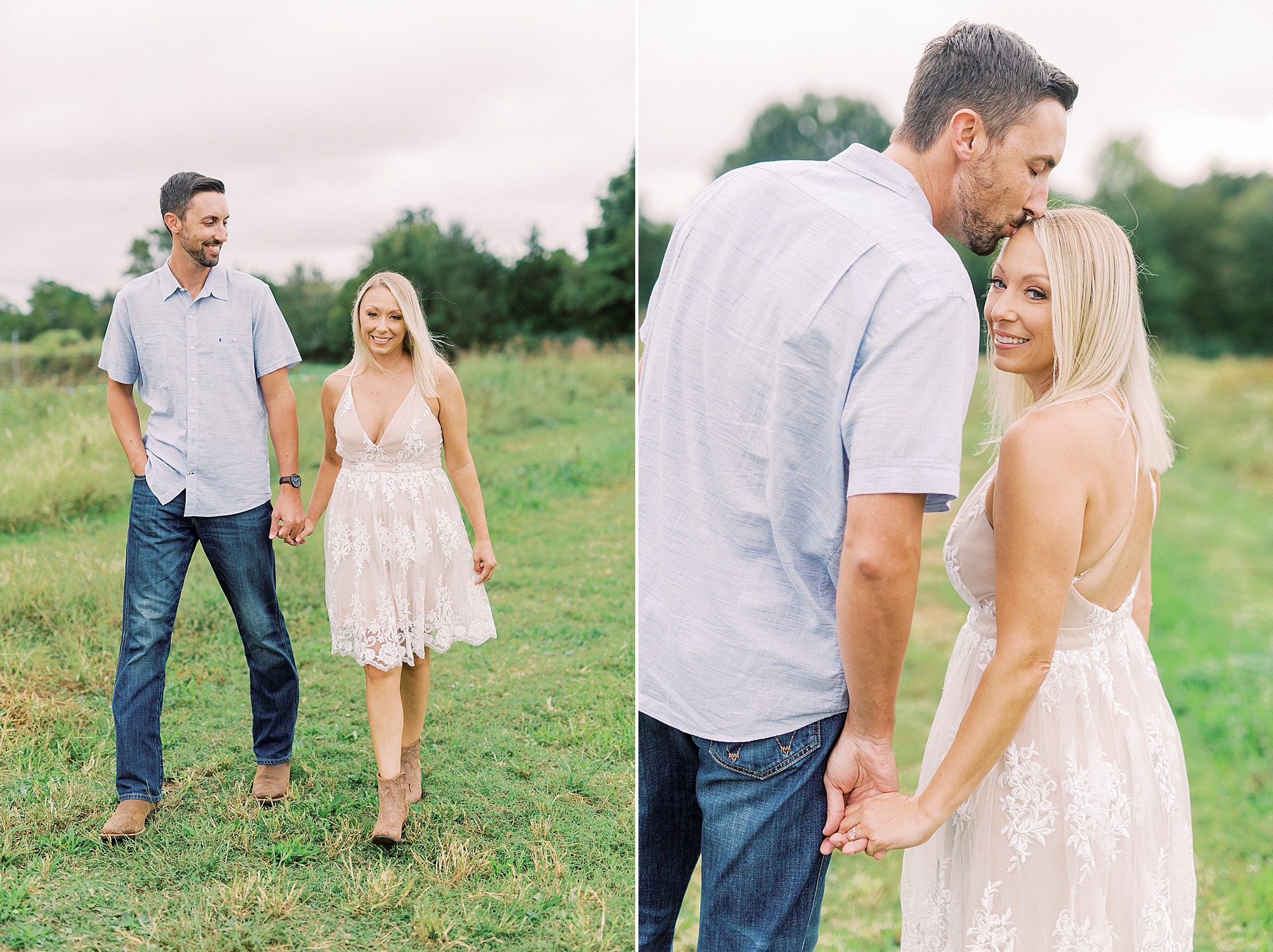 casual Hodges Family Farm engagement session for NC couple