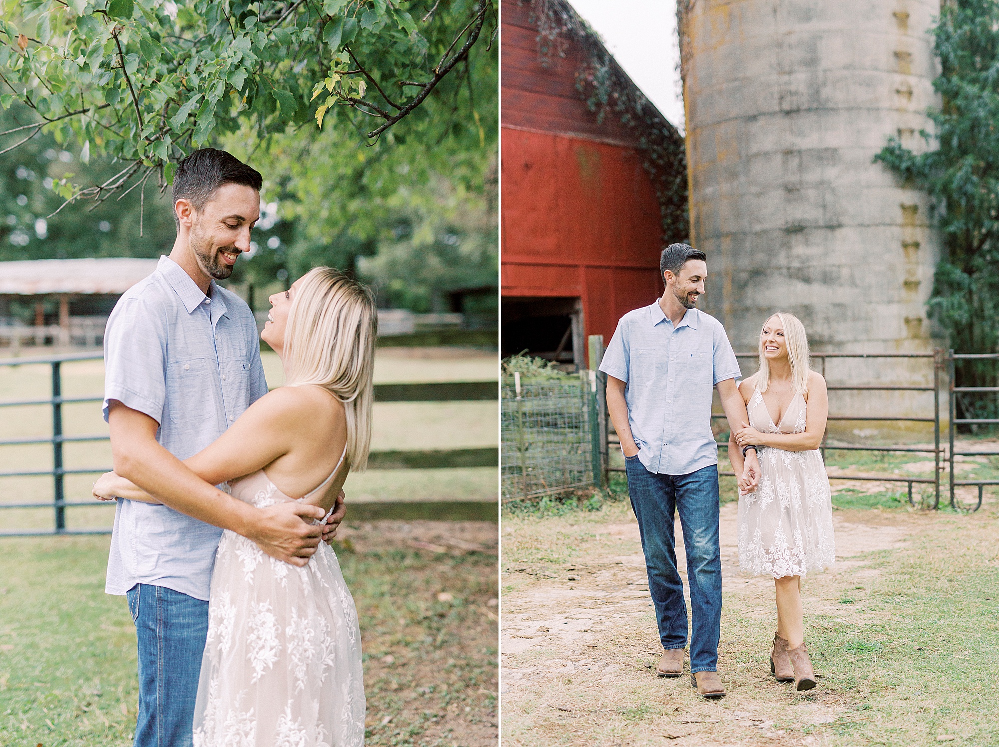 Hodges Family Farm engagement session for bride and groom