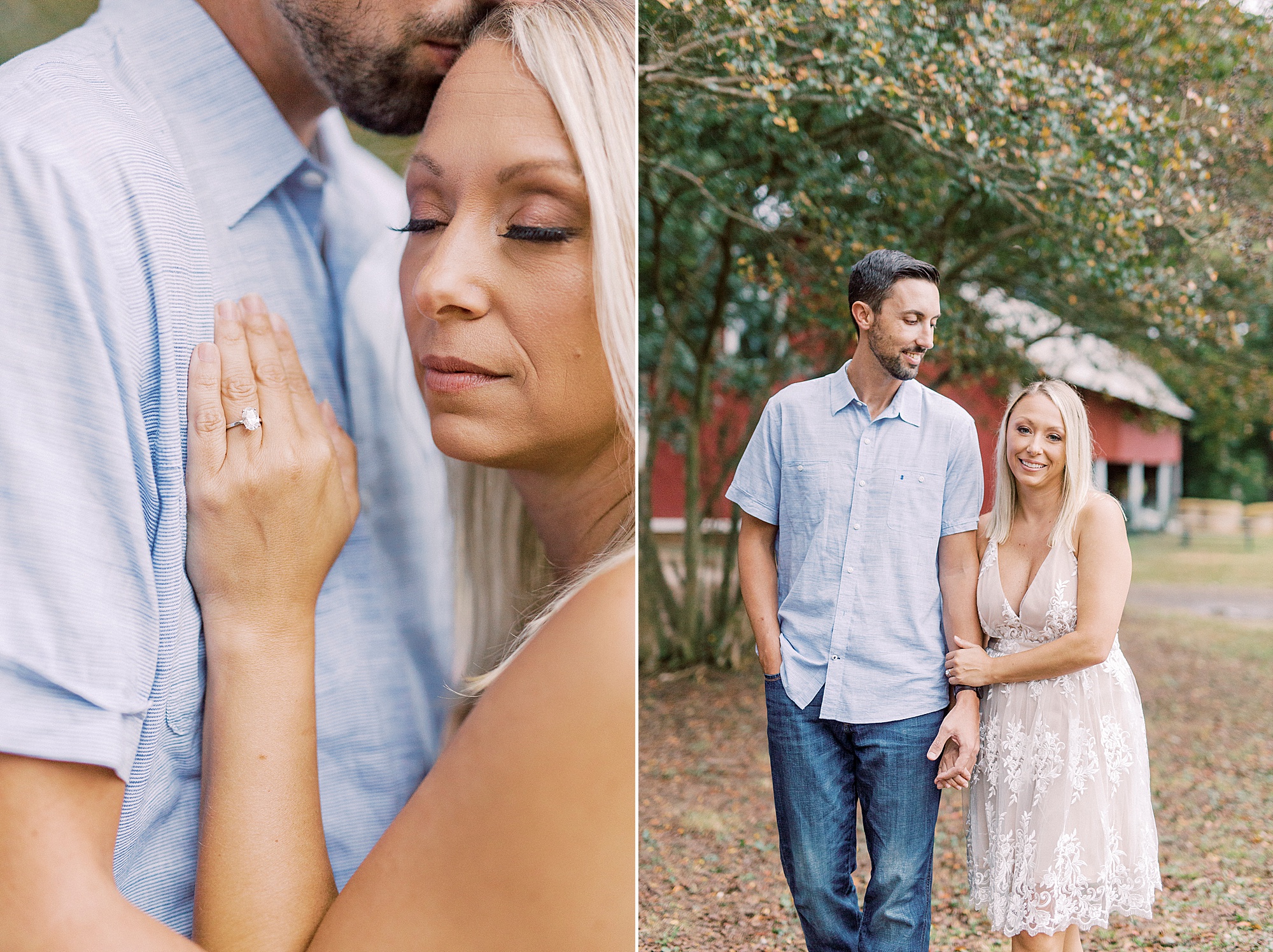 casual fall engagement session at Hodges Family Farm