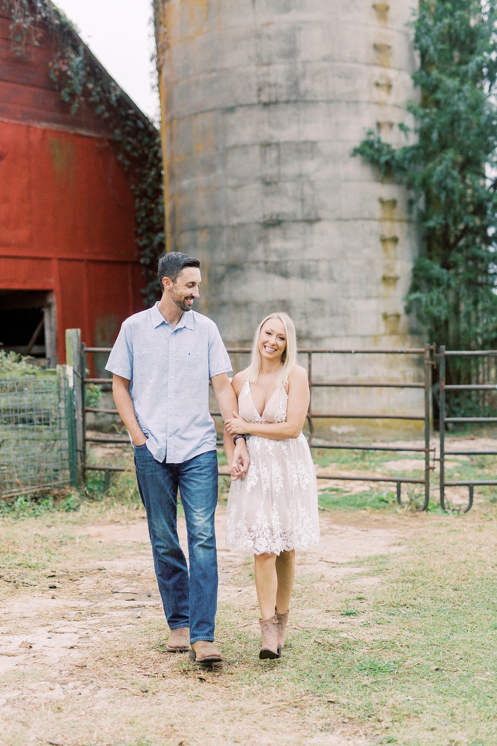 casual fall engagement session at Hodges Family Farm