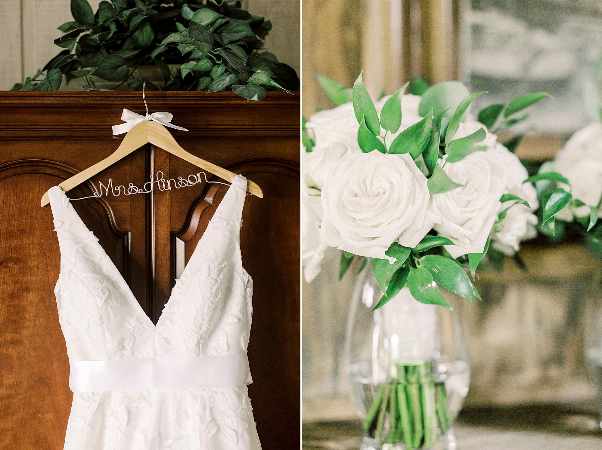 bride's details for NC wedding day in the summer