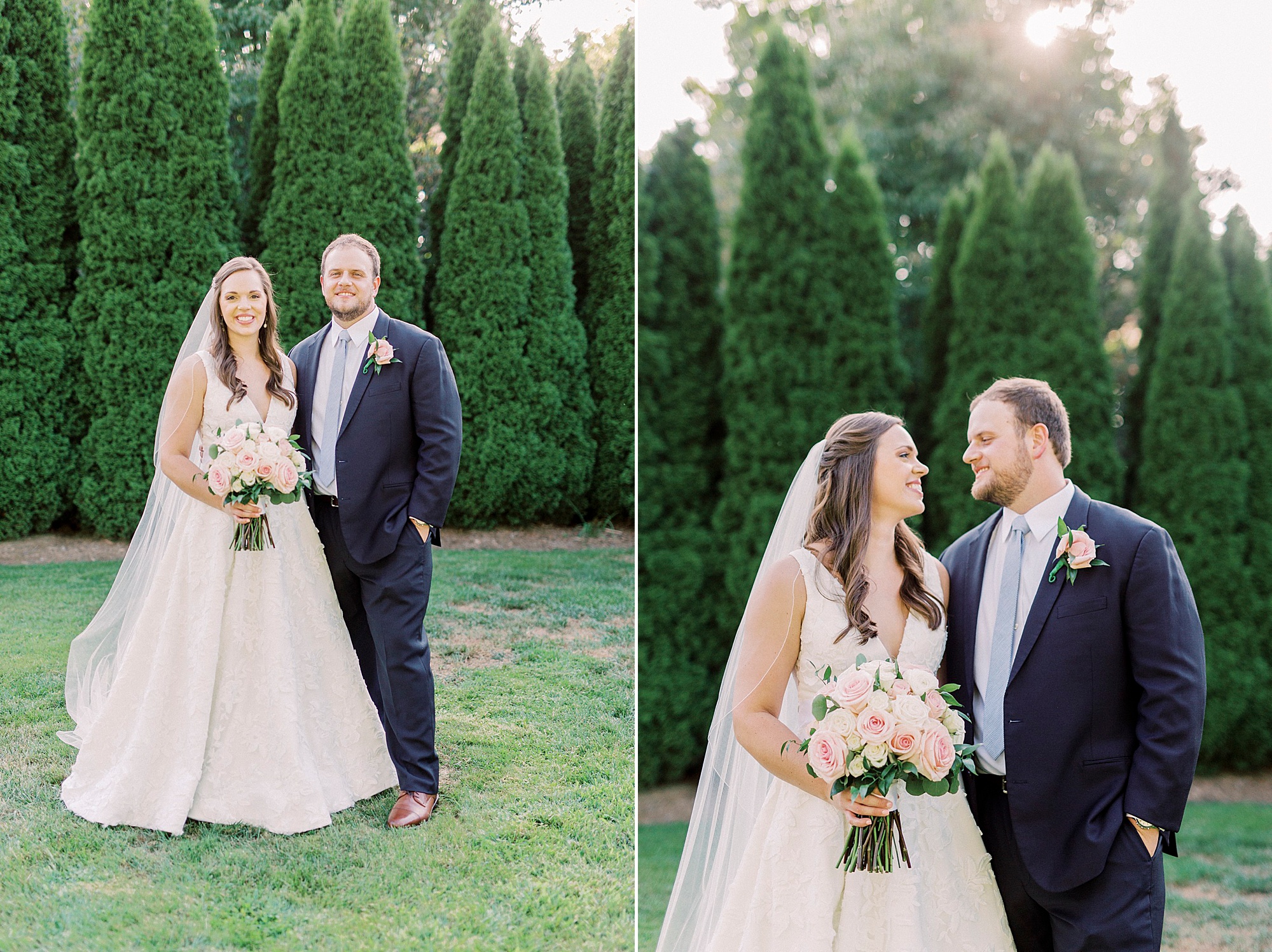 bride and groom smile together at The Inn at Crestwood