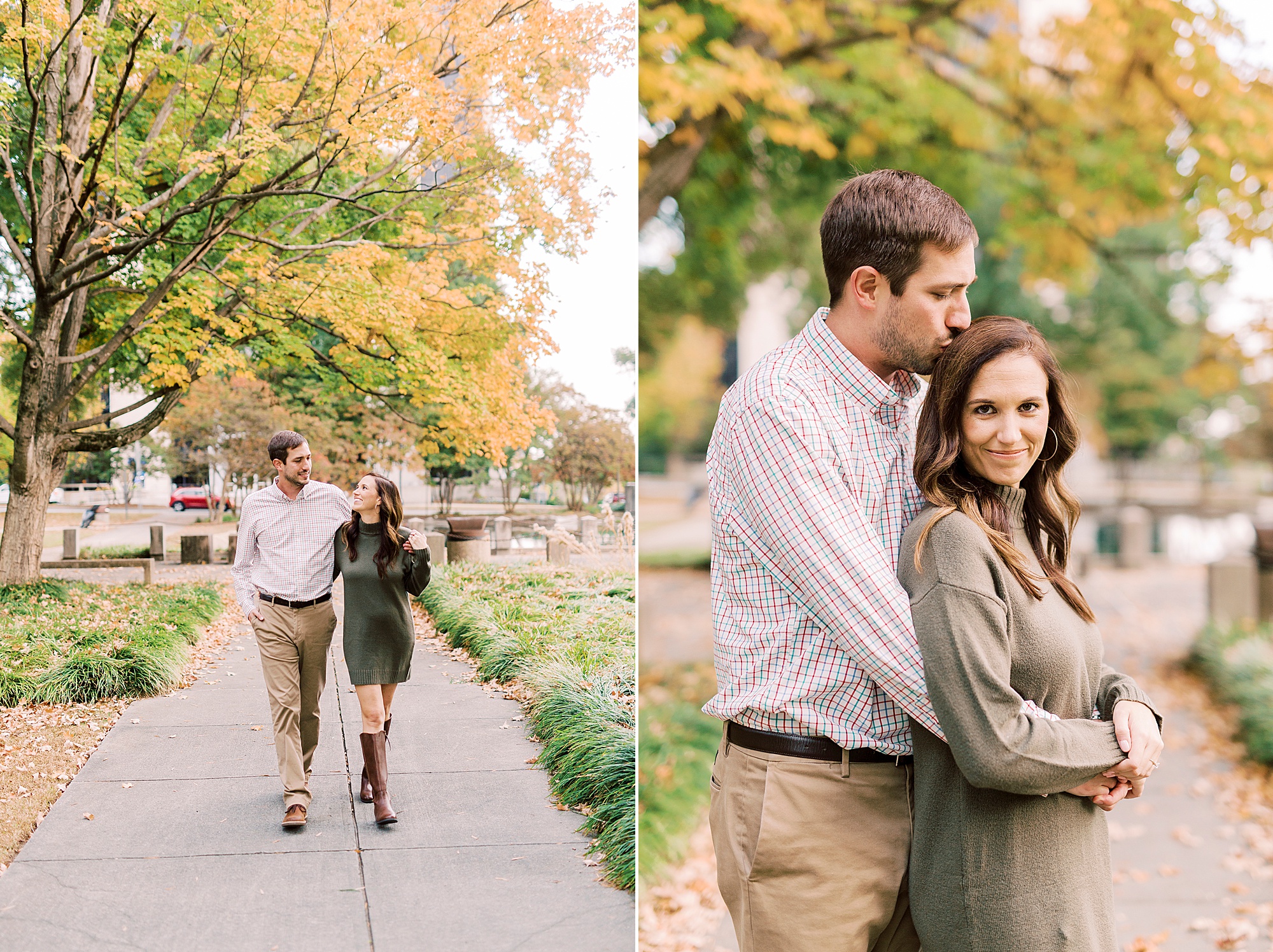 cozy fall Marshall Park engagement session