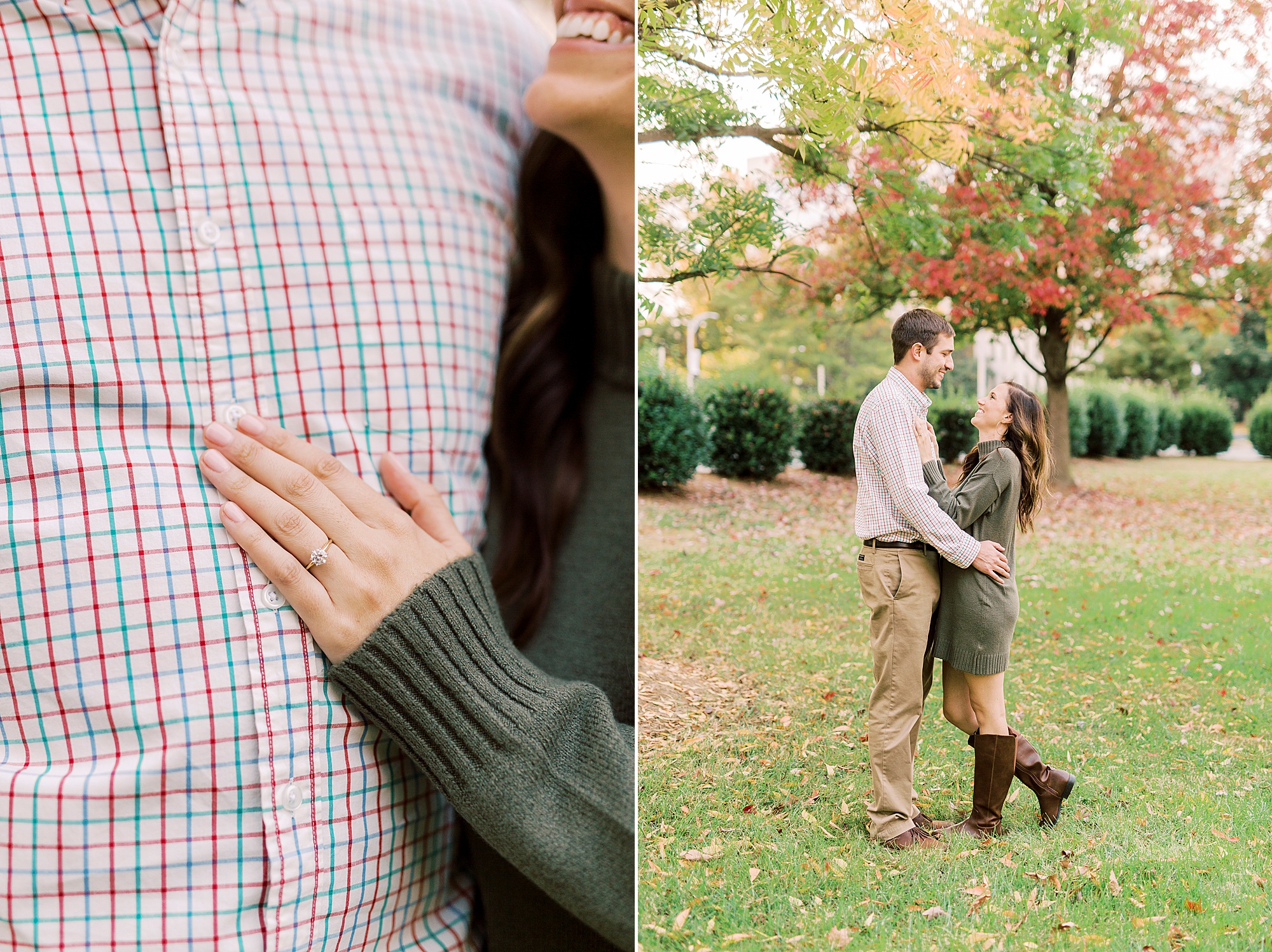 cozy Marshall Park engagement session in the fall