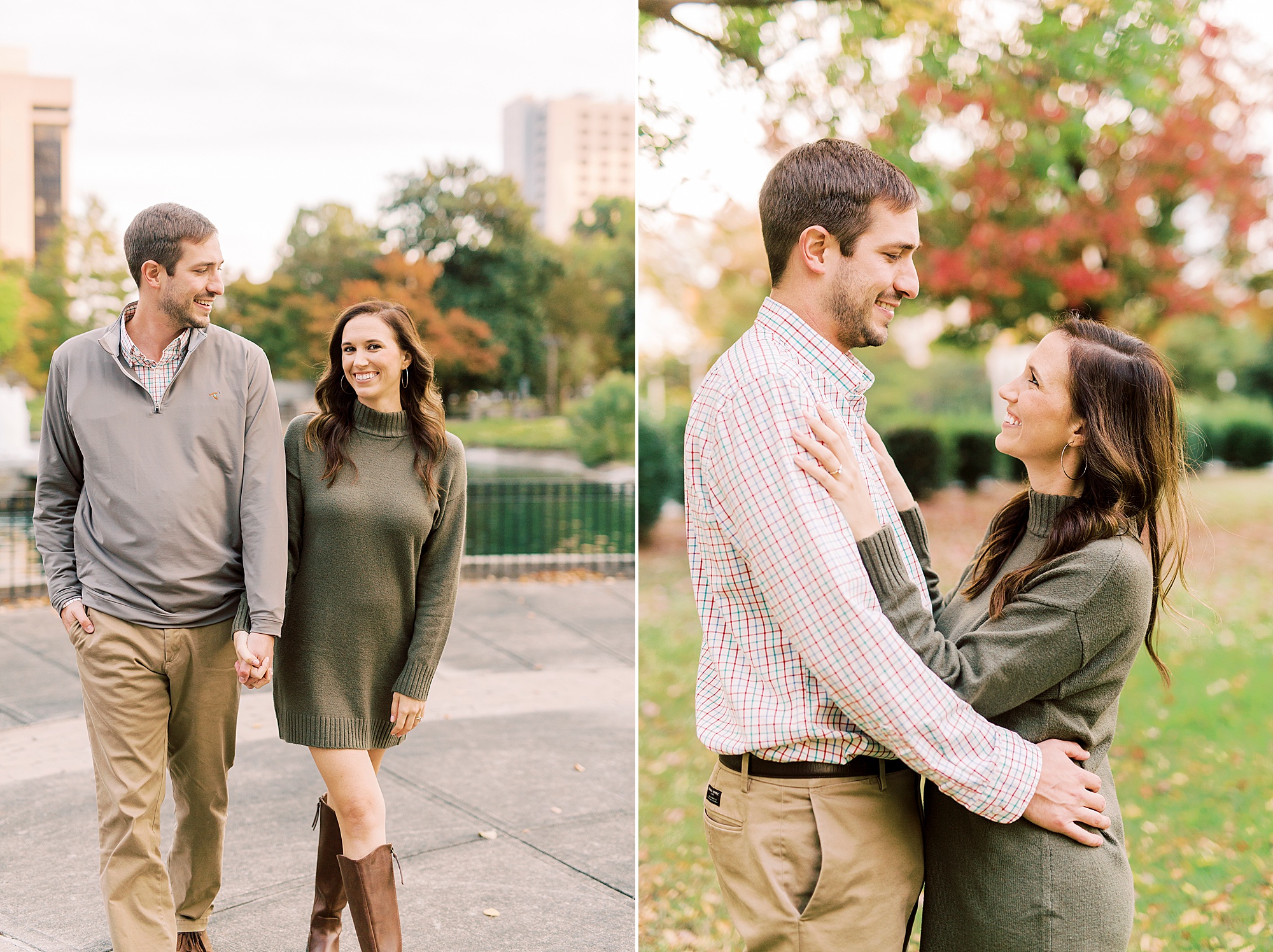 fall engagement session for couple in Charlotte NC