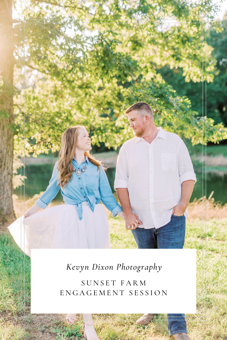 Sunset Farm Engagement Session in Charlotte NC photographed by North Carolina wedding photographer Kevyn Dixon Photography