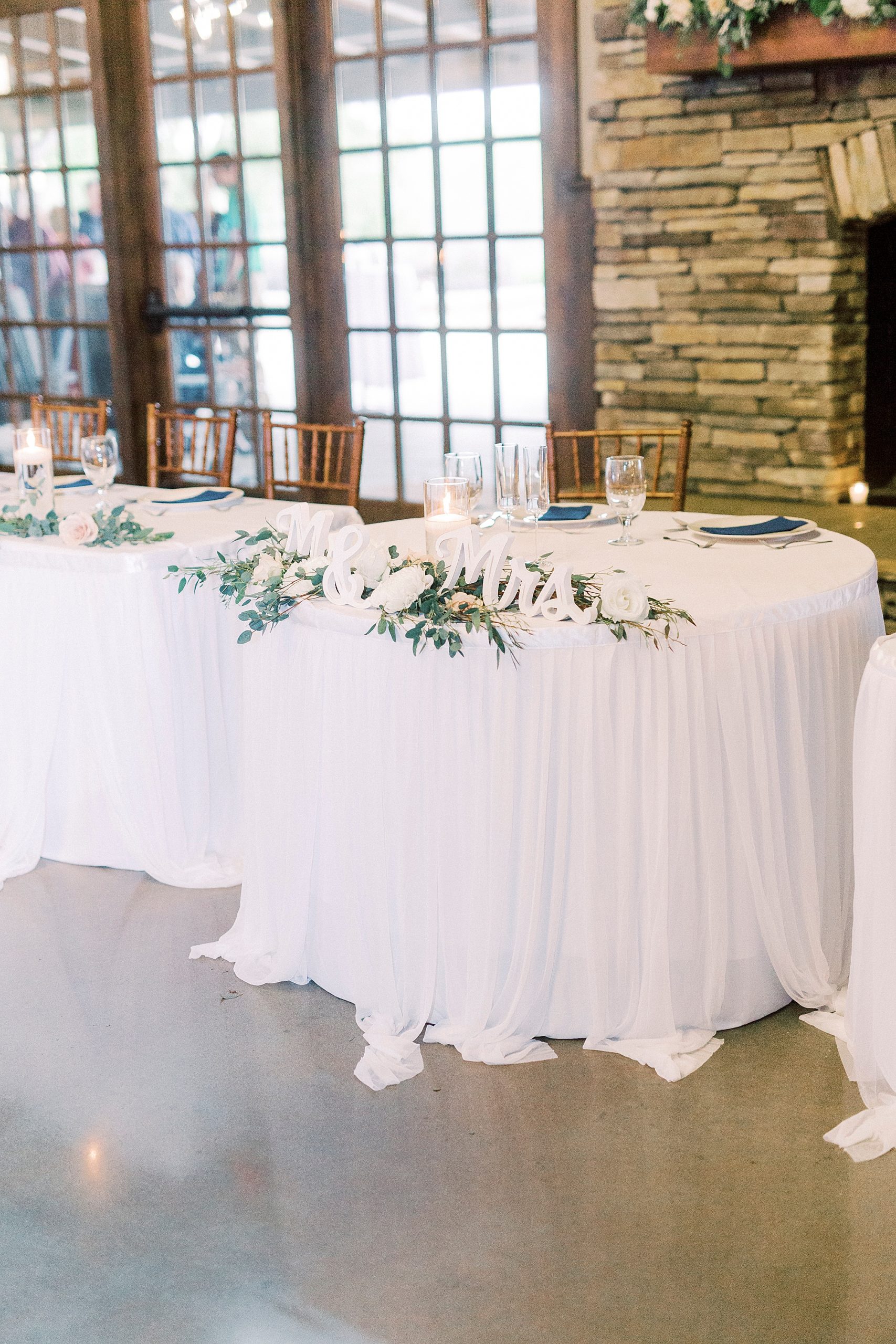 head table for Greensboro NC wedding reception