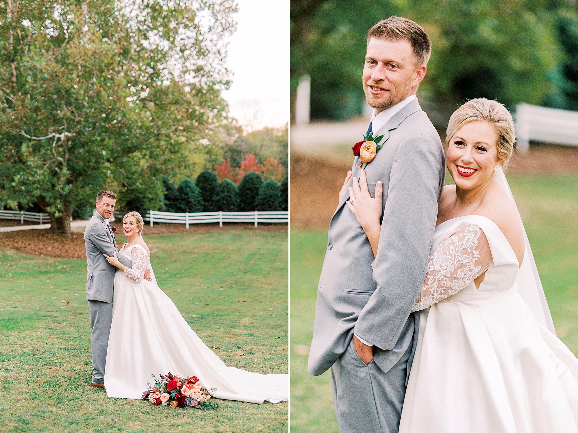 fall wedding portraits at Vesuvius Vineyards for bride and groom