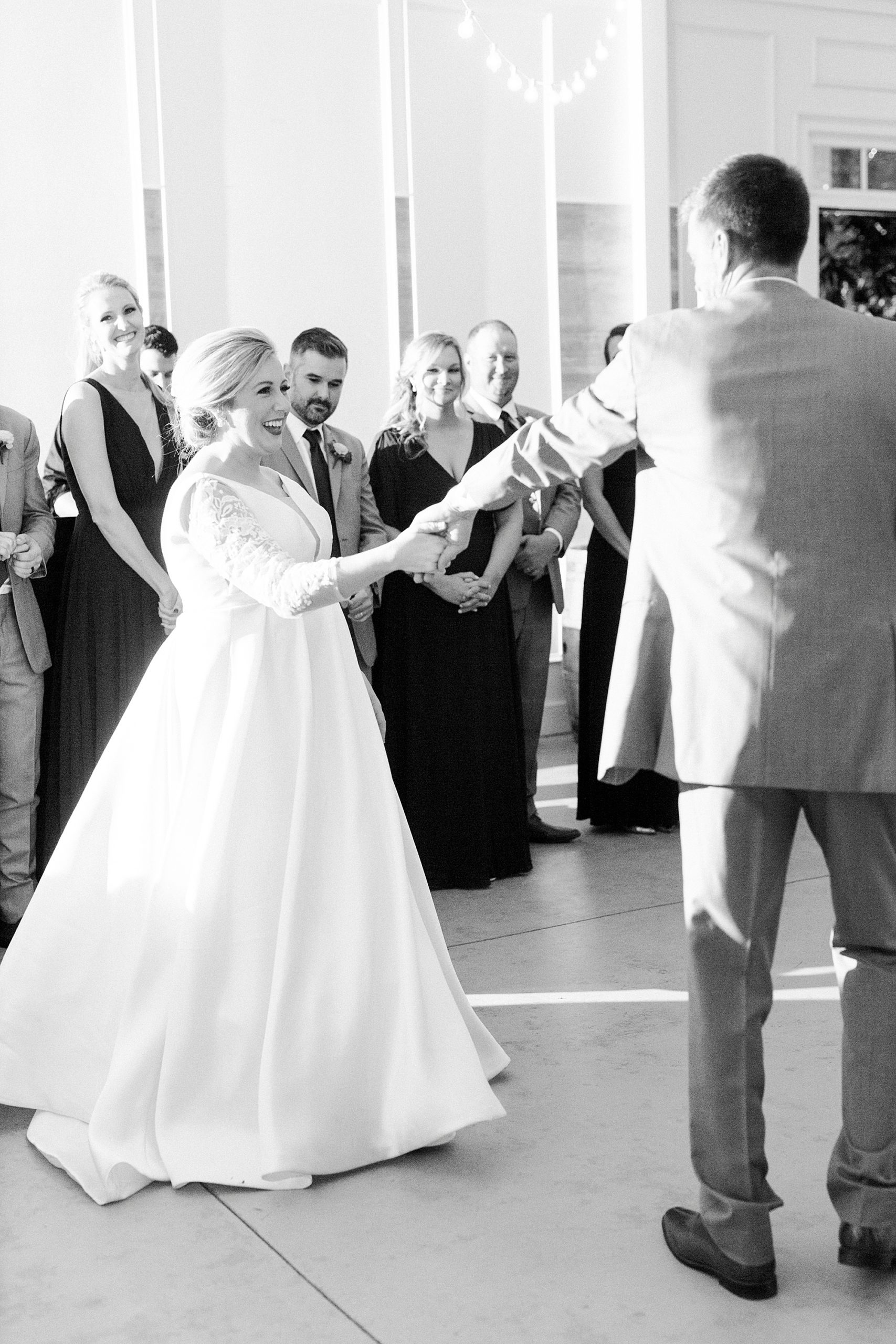 couple dances during NC wedding reception