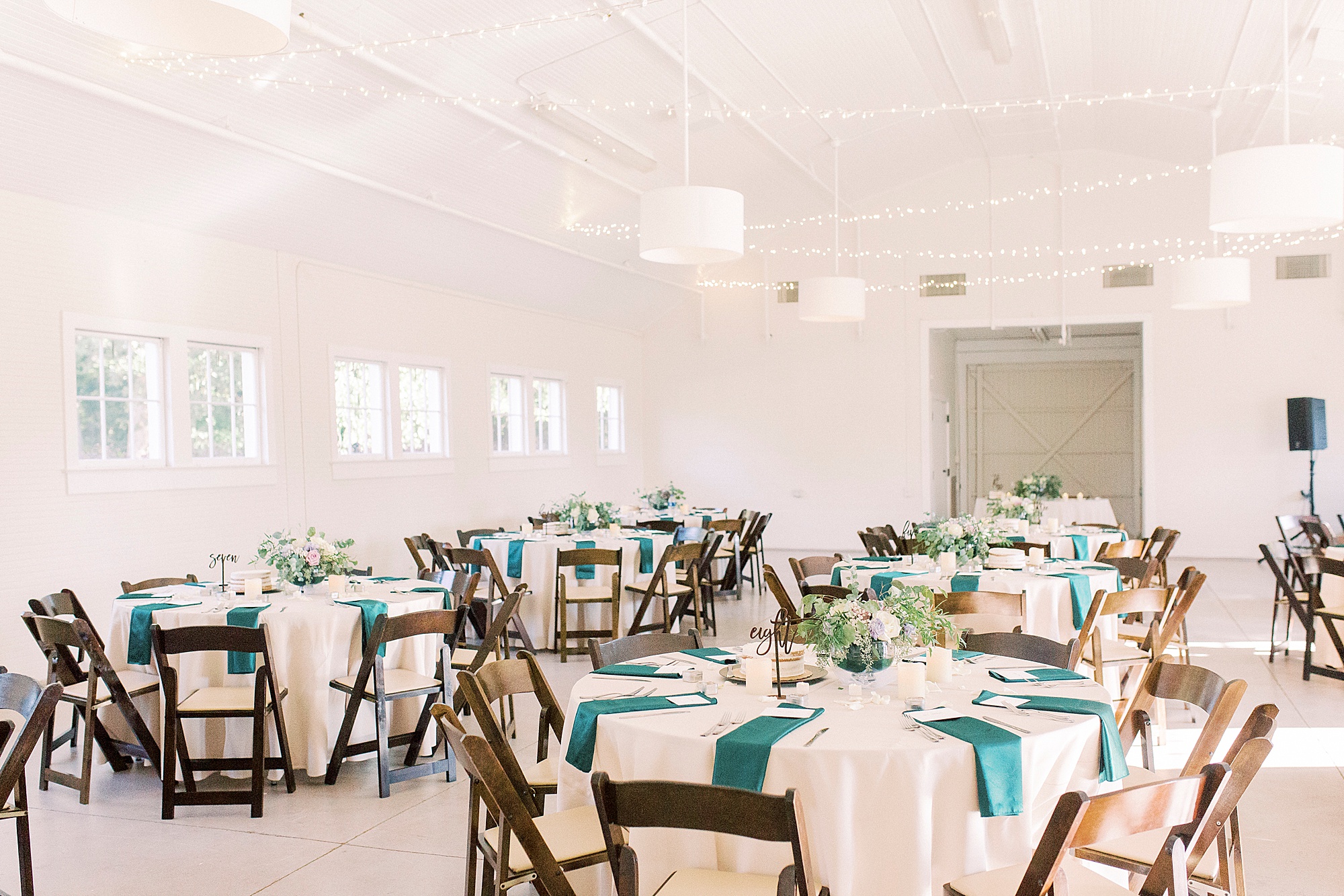 Fort Mill SC wedding reception with green and ivory details