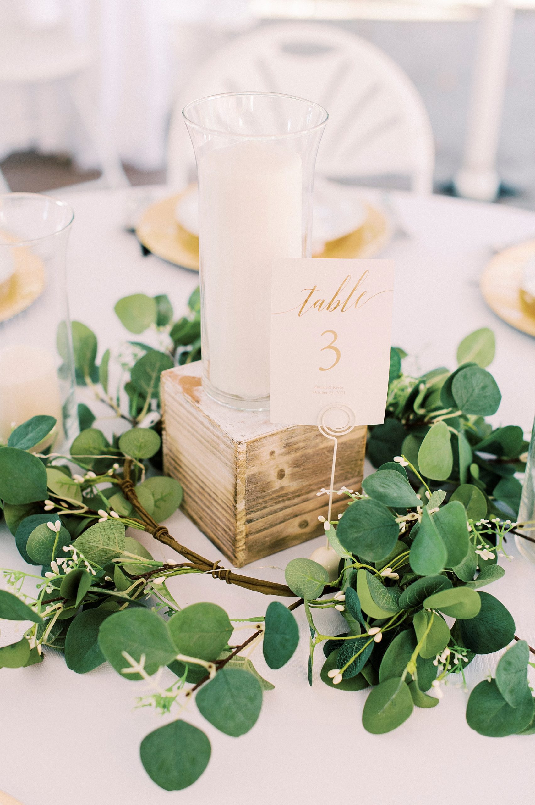tall candle centerpieces for NC wedding reception
