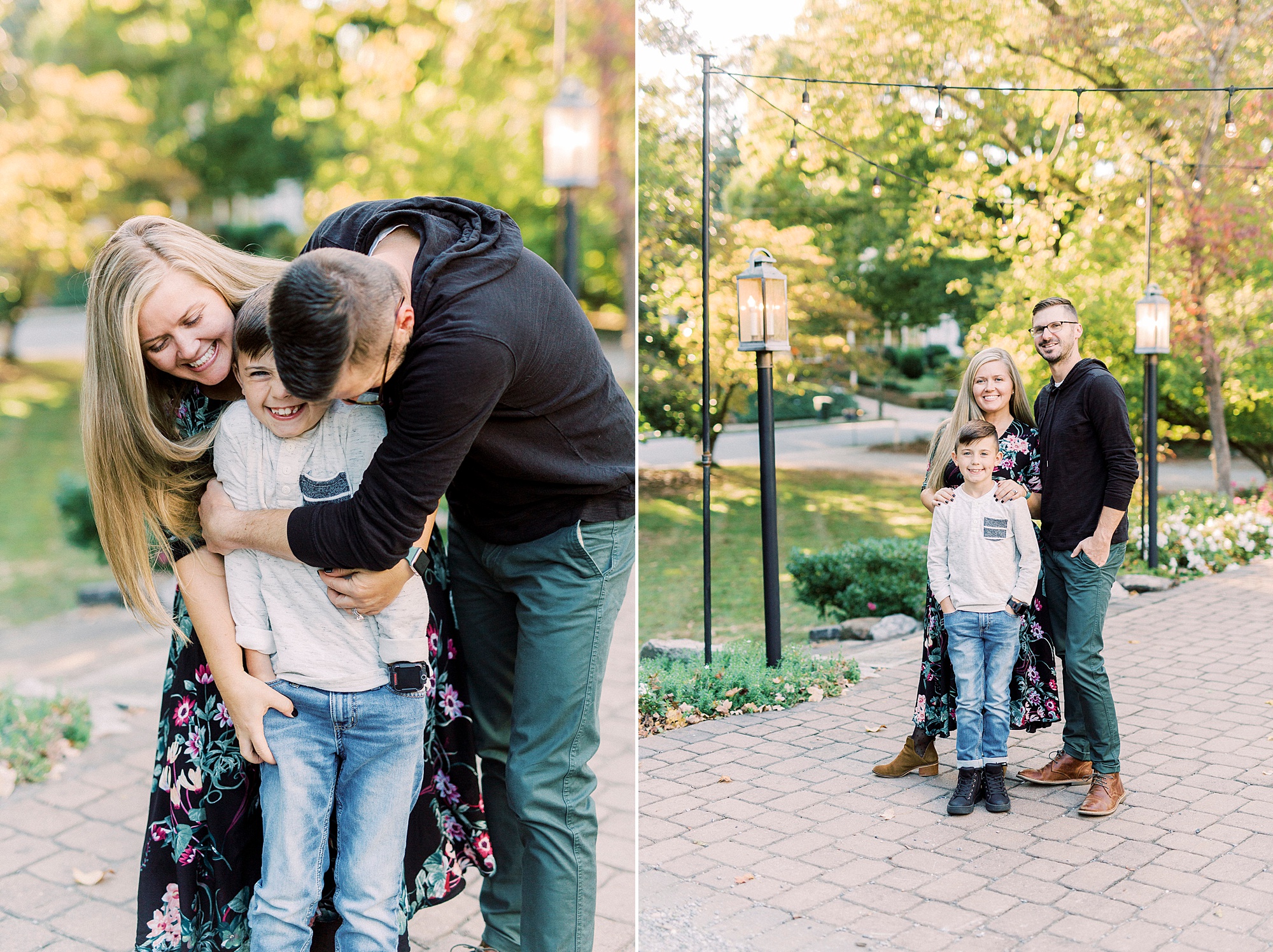 parents hug son during Ritchie Hill family portraits