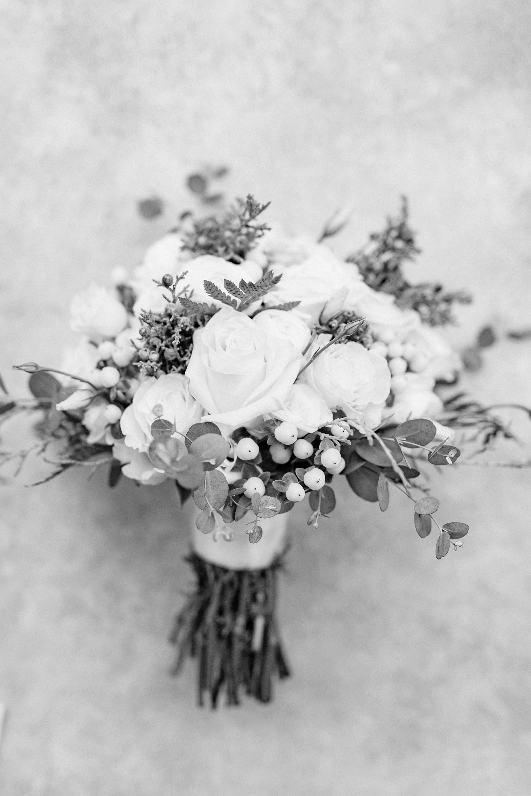 bride's bouquet for romantic winter wedding in Bedford