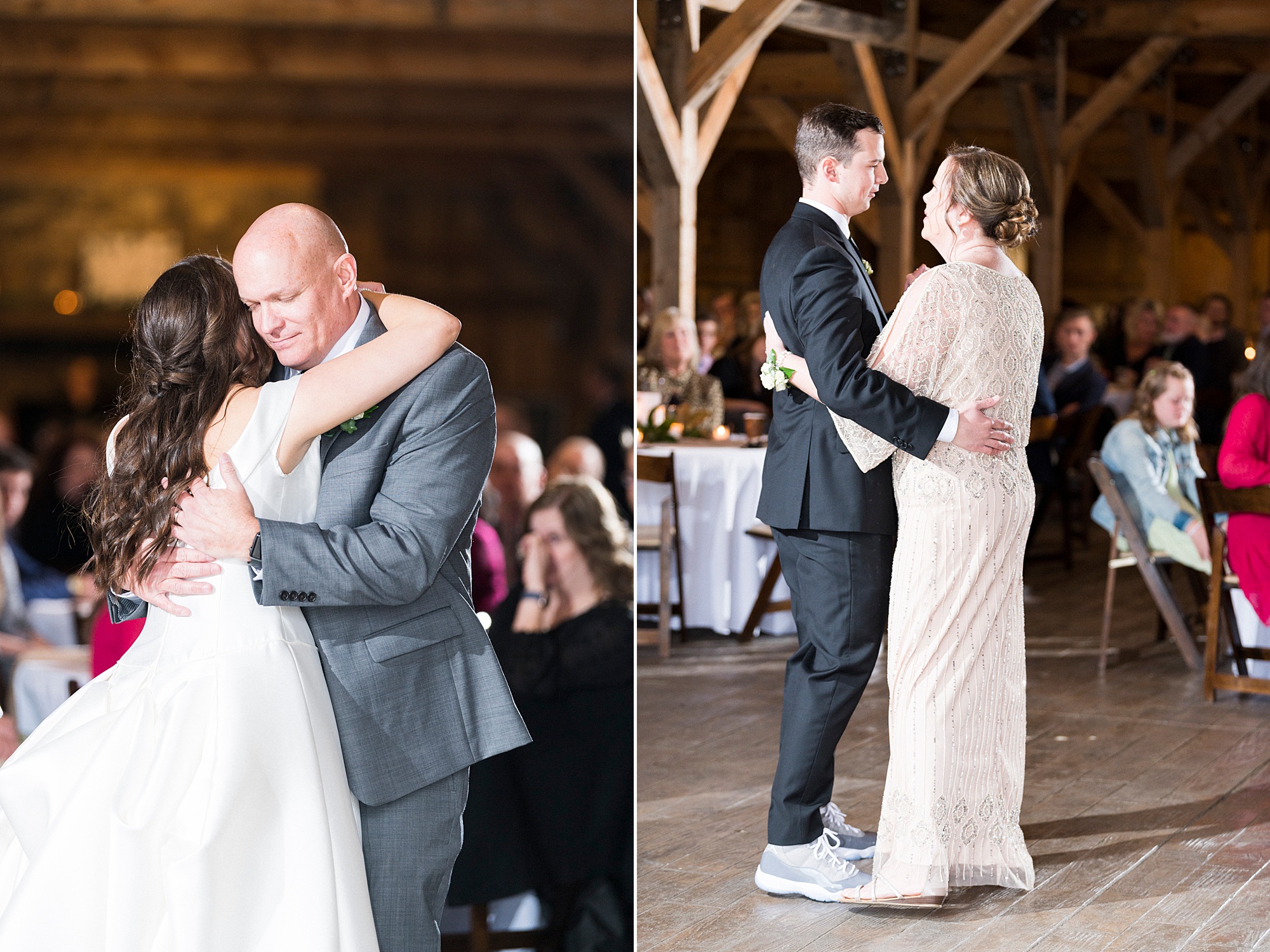 parent dances with bride and groom