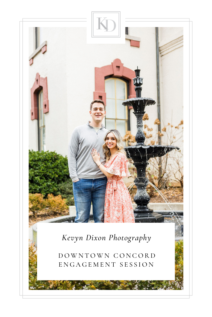 Downtown Concord engagement session at St. James Lutheran Church photographed by NC wedding photographer Kevyn Dixon Photography