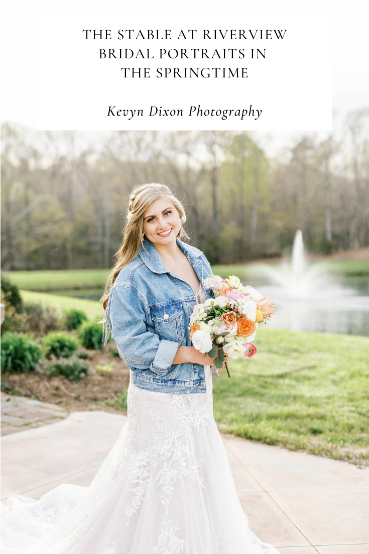 The Stable at Riverview Bridal Portraits for NC bride in strapless mermaid gown photographed by Kevyn Dixon Photography