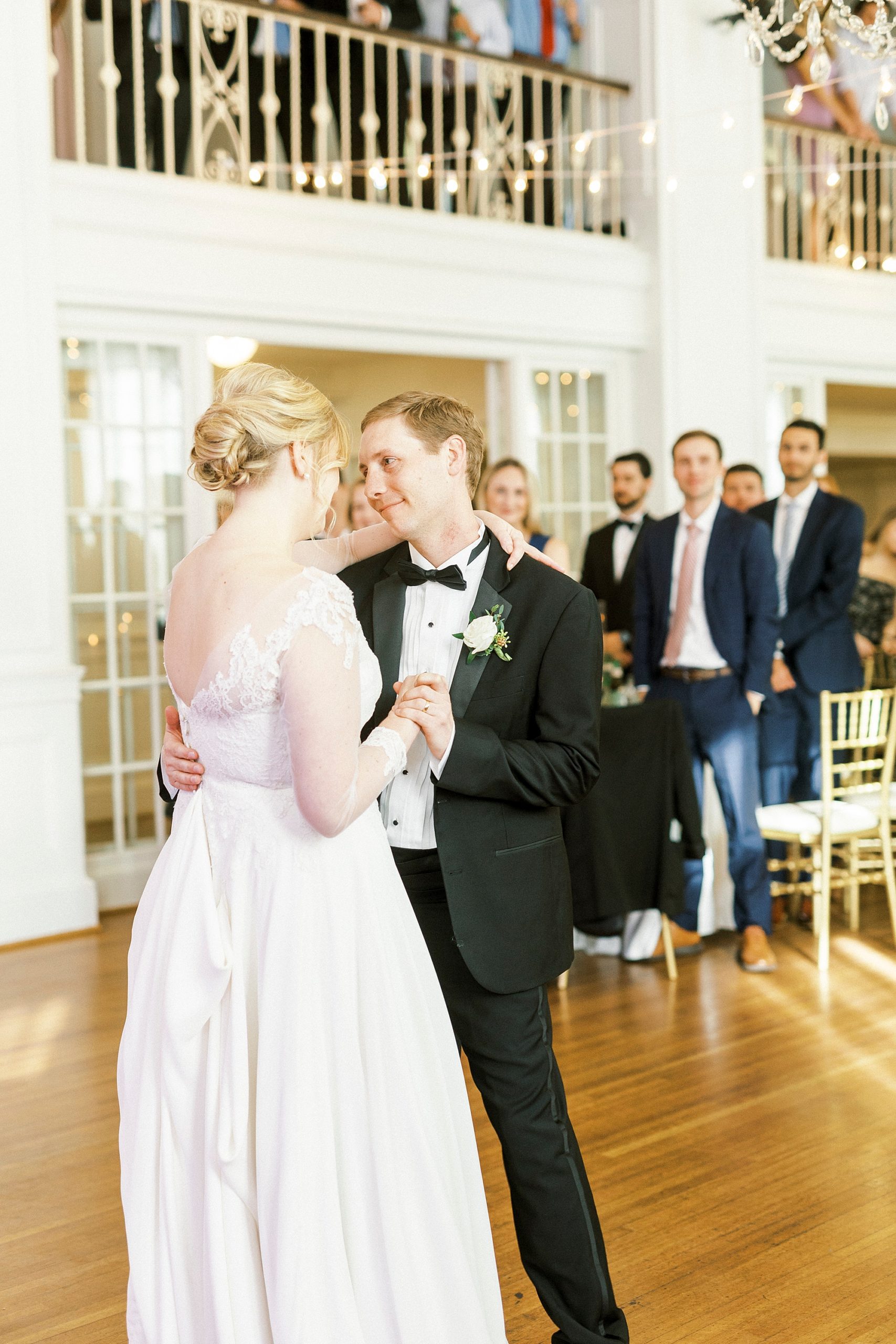 newlyweds' first dance at Concord NC wedding reception