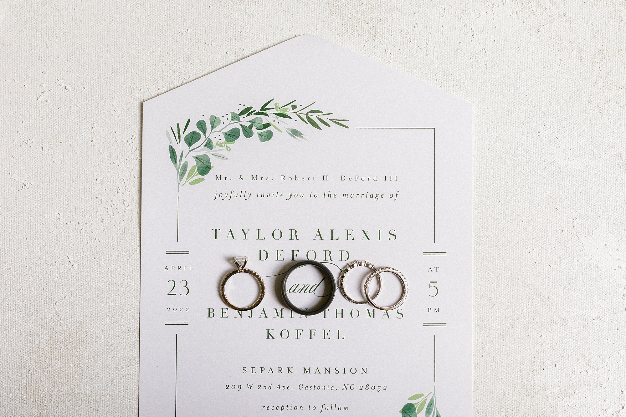 classic invitation suite for Separk Mansion wedding day