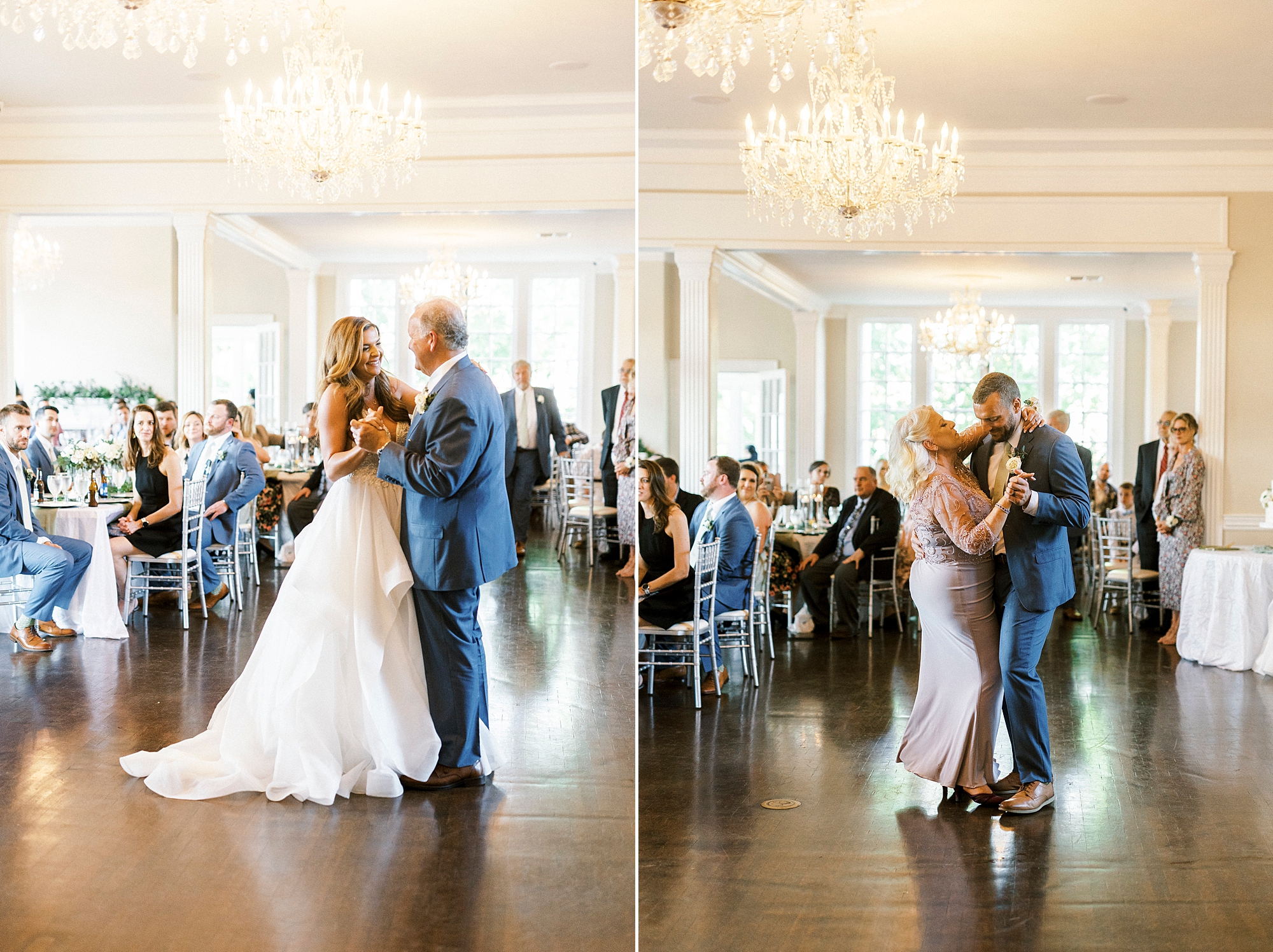 bride and dad dance during wedding reception 