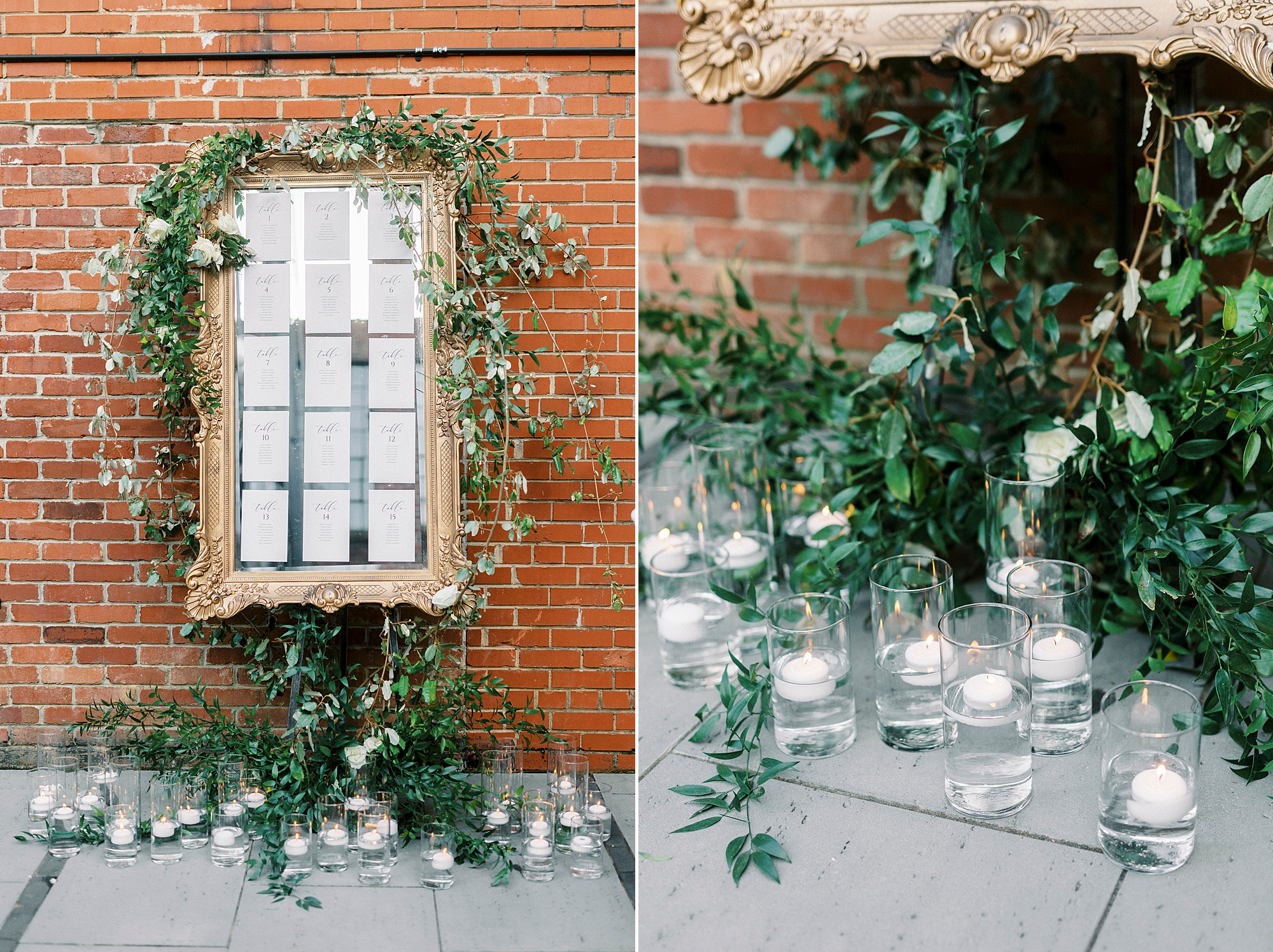 greenery and gold details at Byron's South End reception