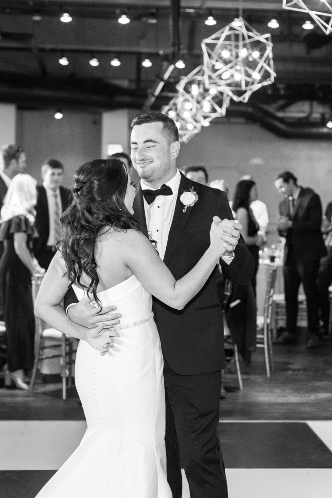 bride and groom's first dance at Byron's South End