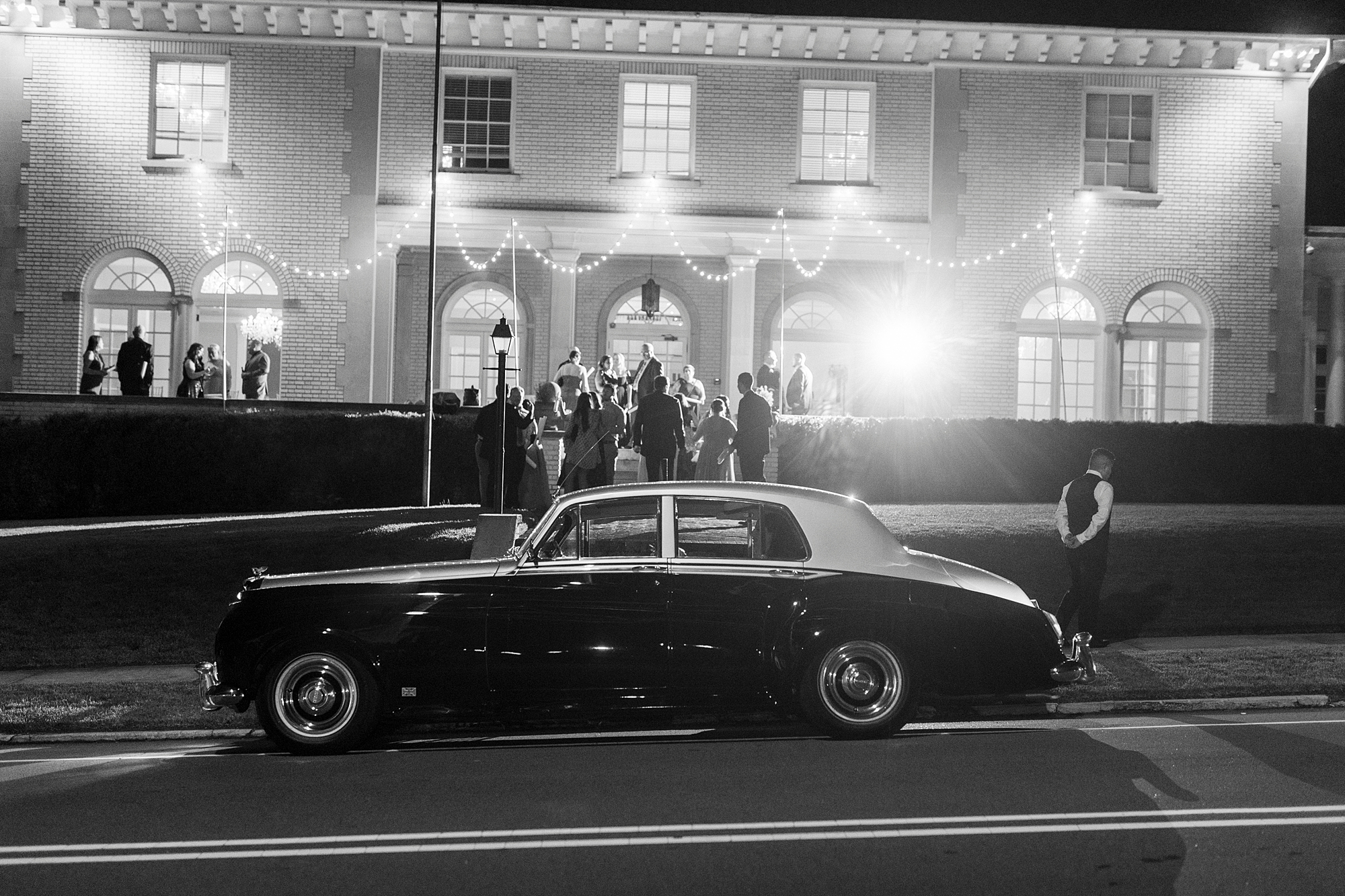 classic getaway car for NC wedding reception
