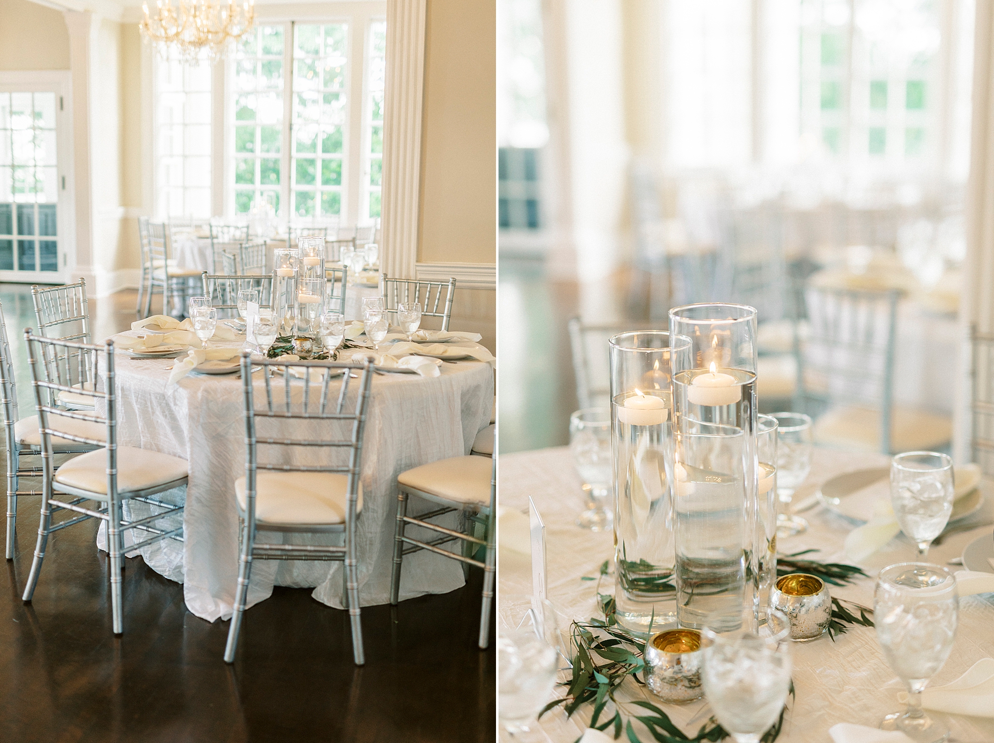 elegant wedding reception in the summer at Separk Mansion